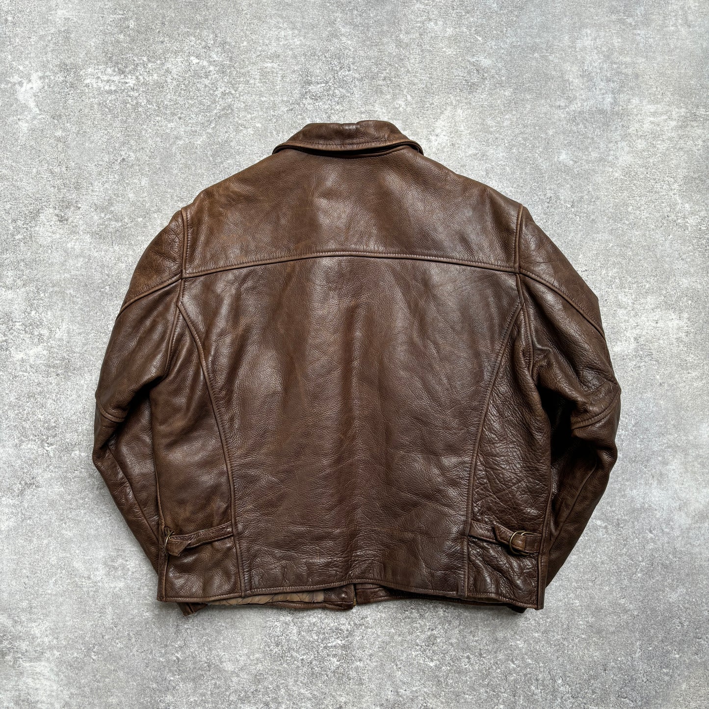 【~1990‘s】Brown Leather Jacket 『WORLD BEATERS』