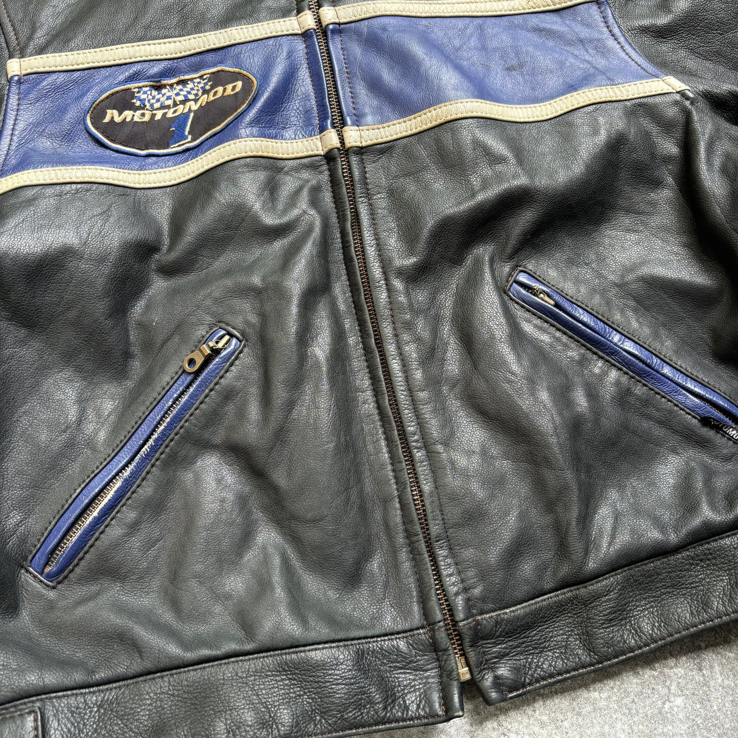 【~1990‘s】Black Leather Riders Jacket『Moto Mod』