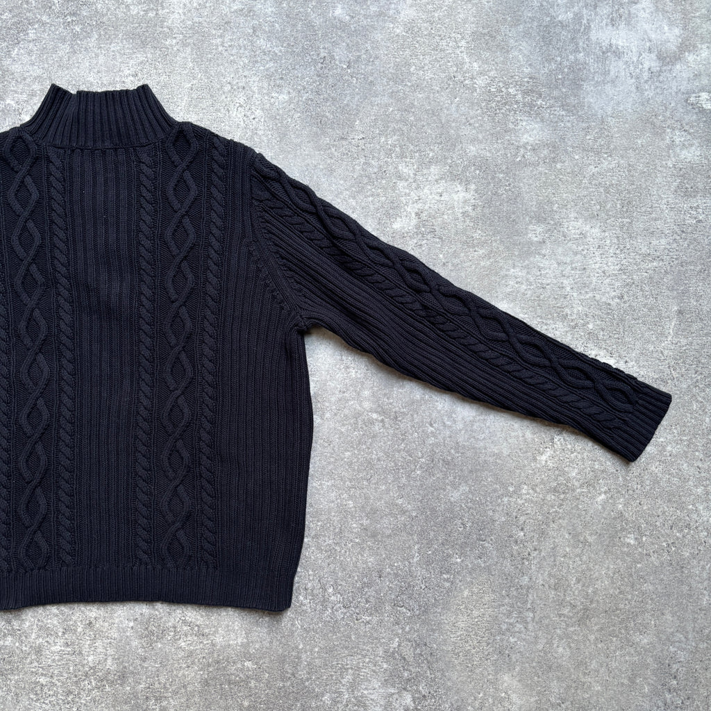 [1990's] Chaps Cable Knit Mock Neck Sweater