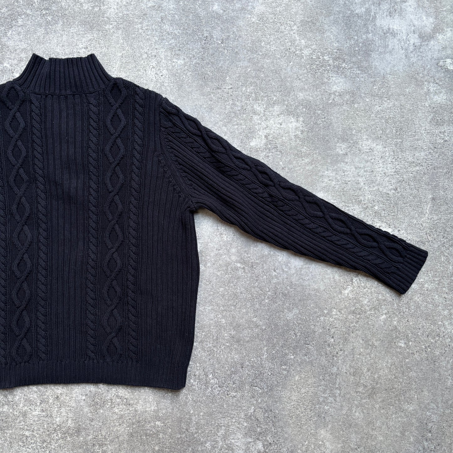 【1990's】Chaps Cable Knit Mock Neck Sweater