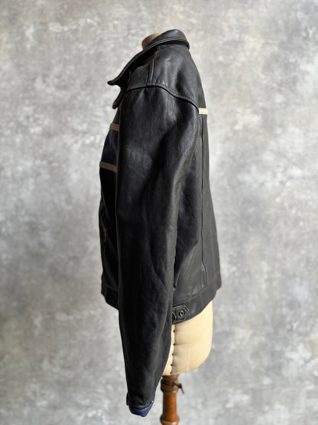 【~1990‘s】Black Leather Riders Jacket『Moto Mod』