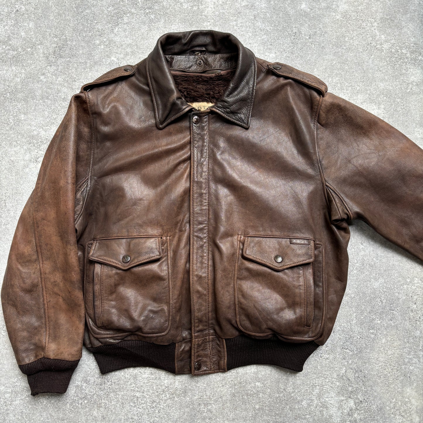 【~1990‘s】G-1 Type Brown Leather Fright Jacket