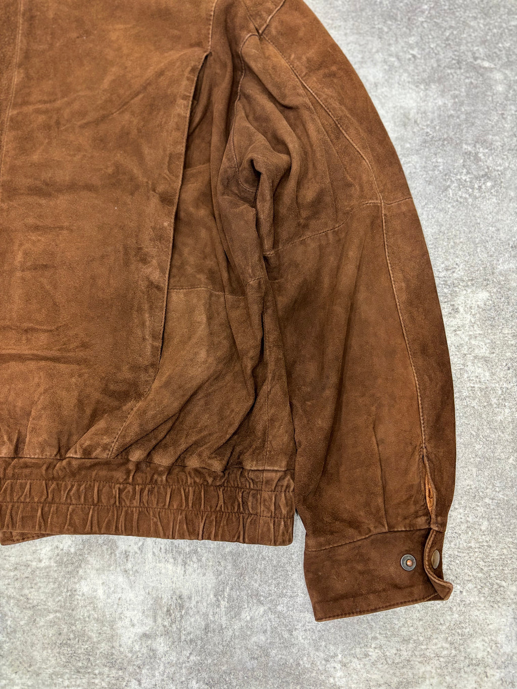 Brown Suede Leather Zip Jacket