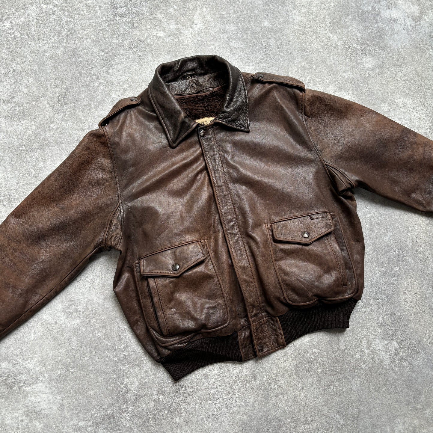 【~1990‘s】G-1 Type Brown Leather Fright Jacket