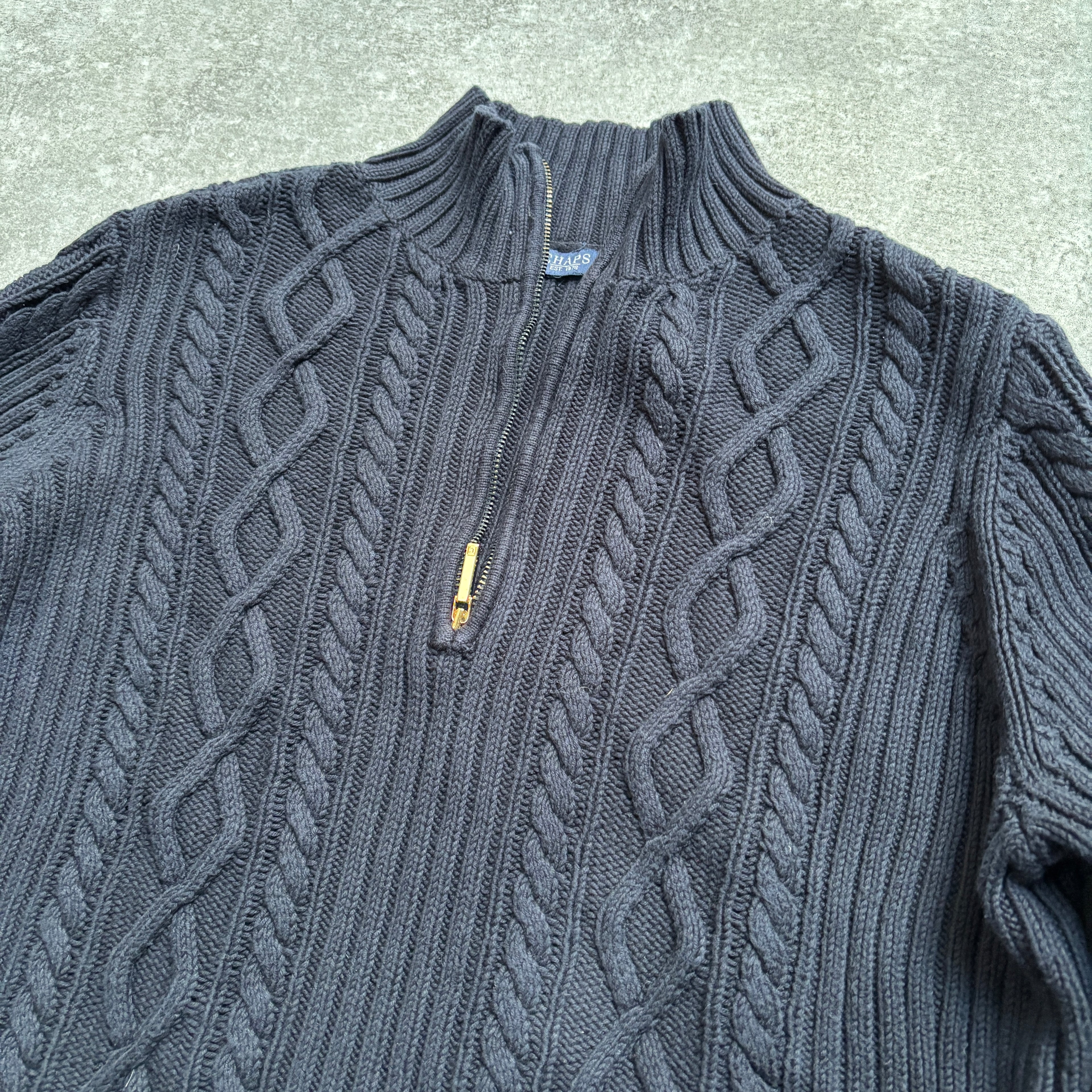 [1990's] Chaps Cable Knit Mock Neck Sweater