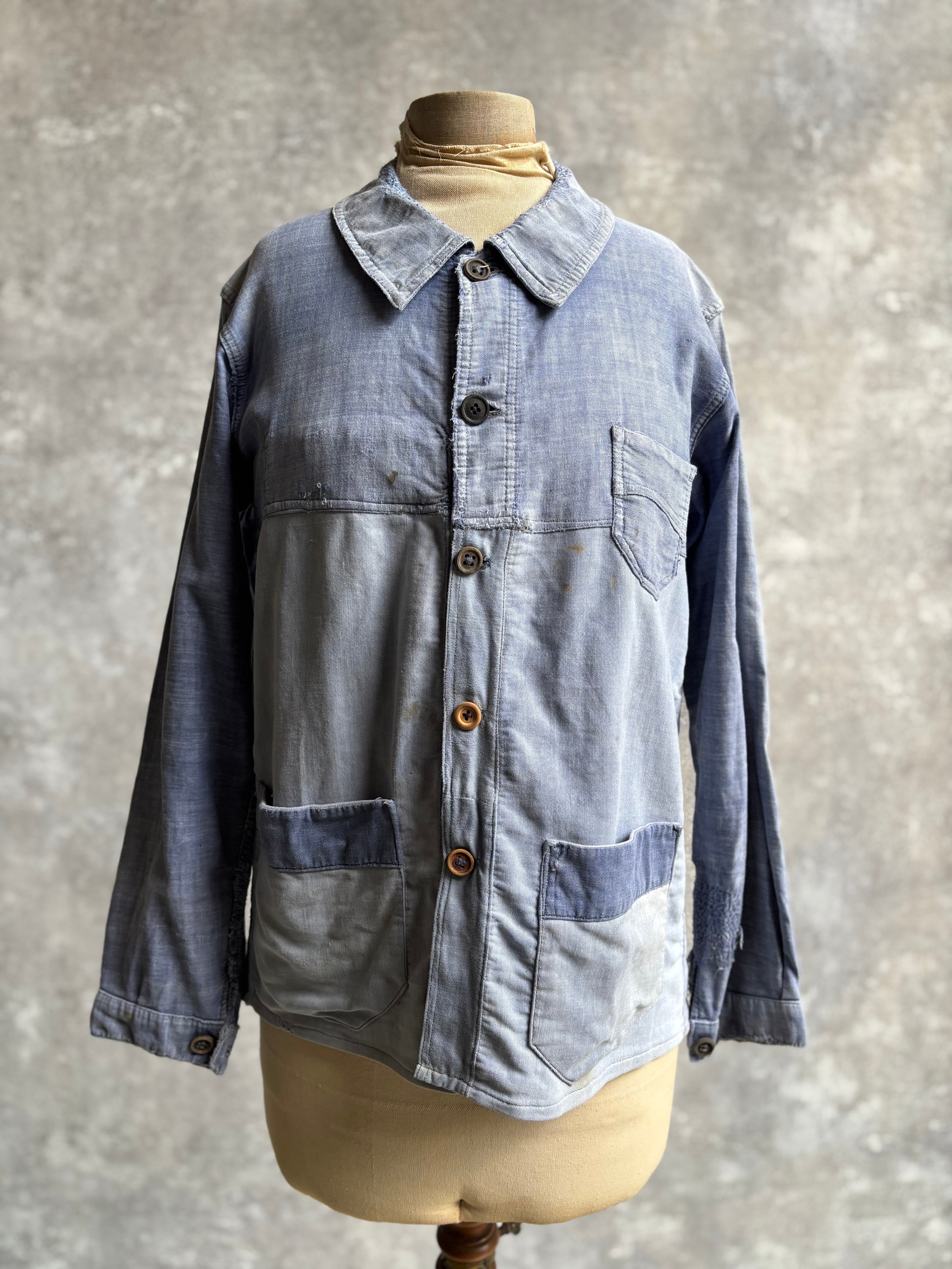 【~1950's】Vintage French Cotton Linen Work Jacket『Vulcain ヴァルカン』