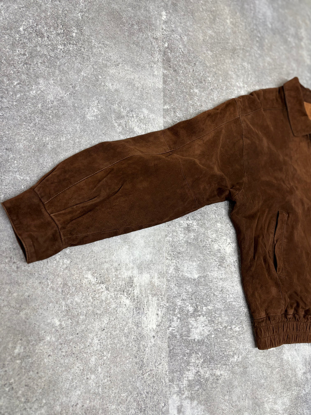 Brown Suede Leather Zip Jacket