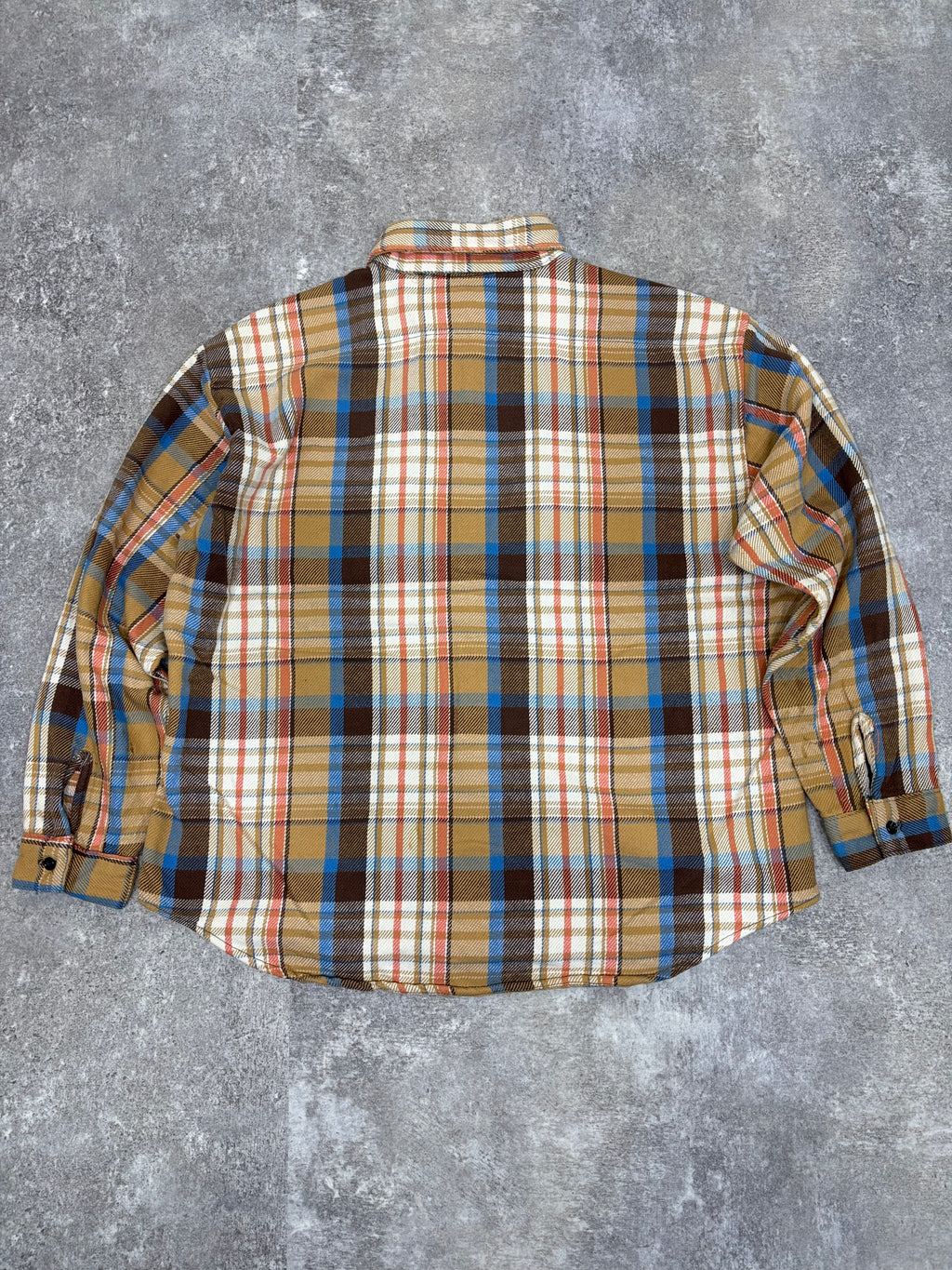 ~1980s Five Brother Flannel Shirt Brown × Blue × Cream Check