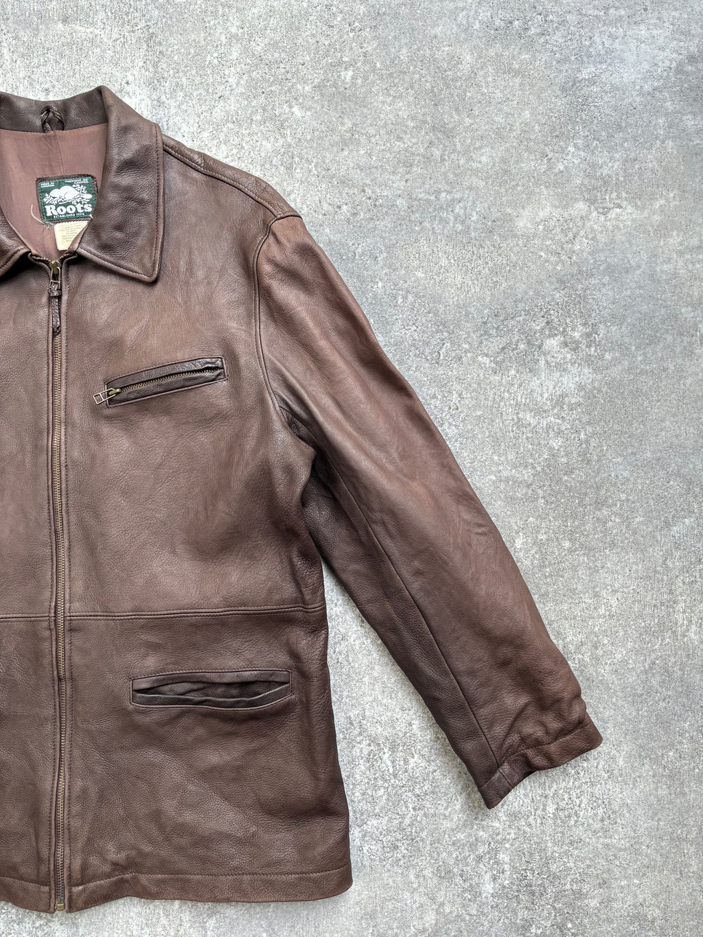 【1970‘s】 Roots Brown Leather Jacket