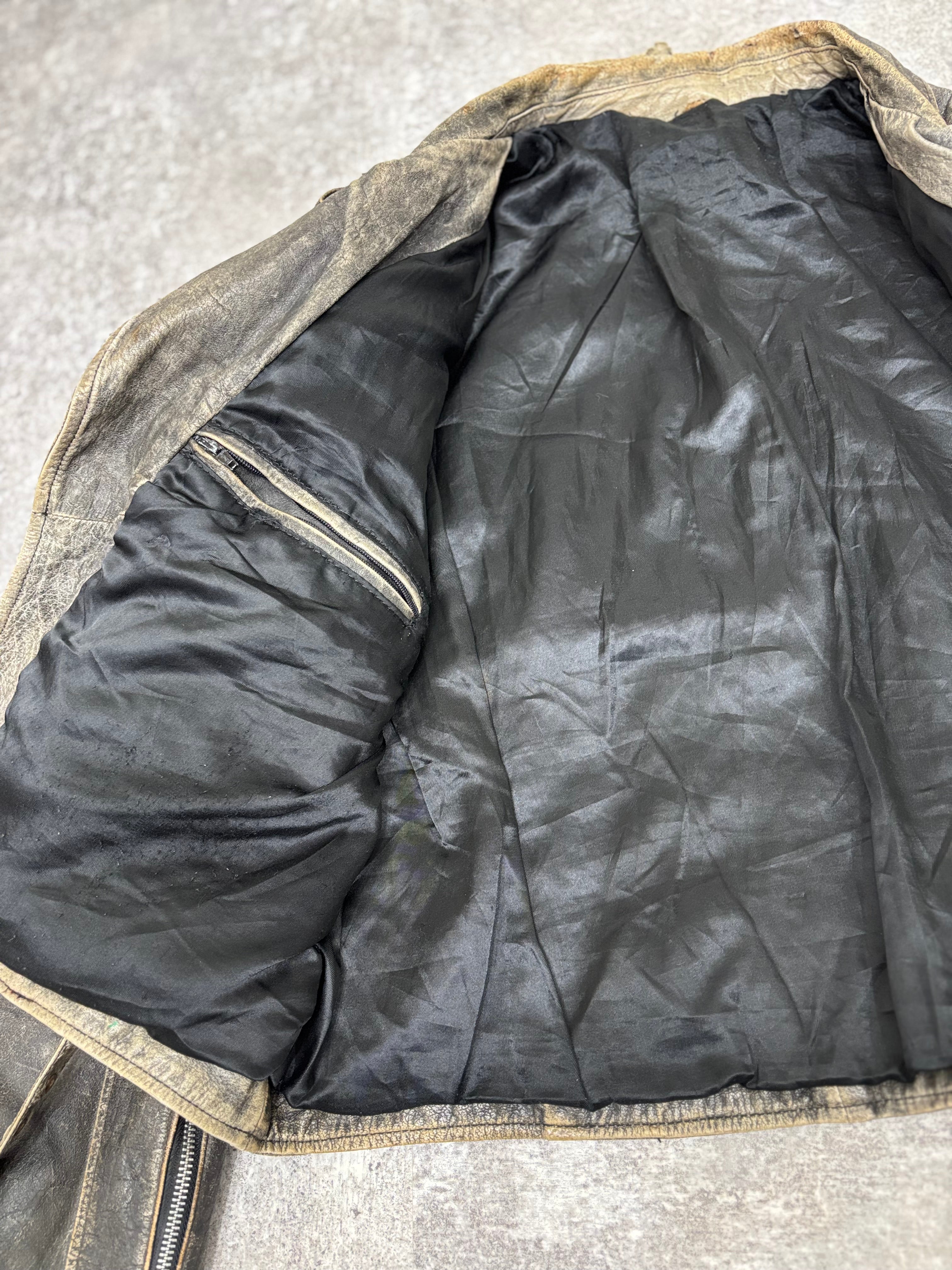 ～1990s Vintage Distressed Leather Riders Jacket