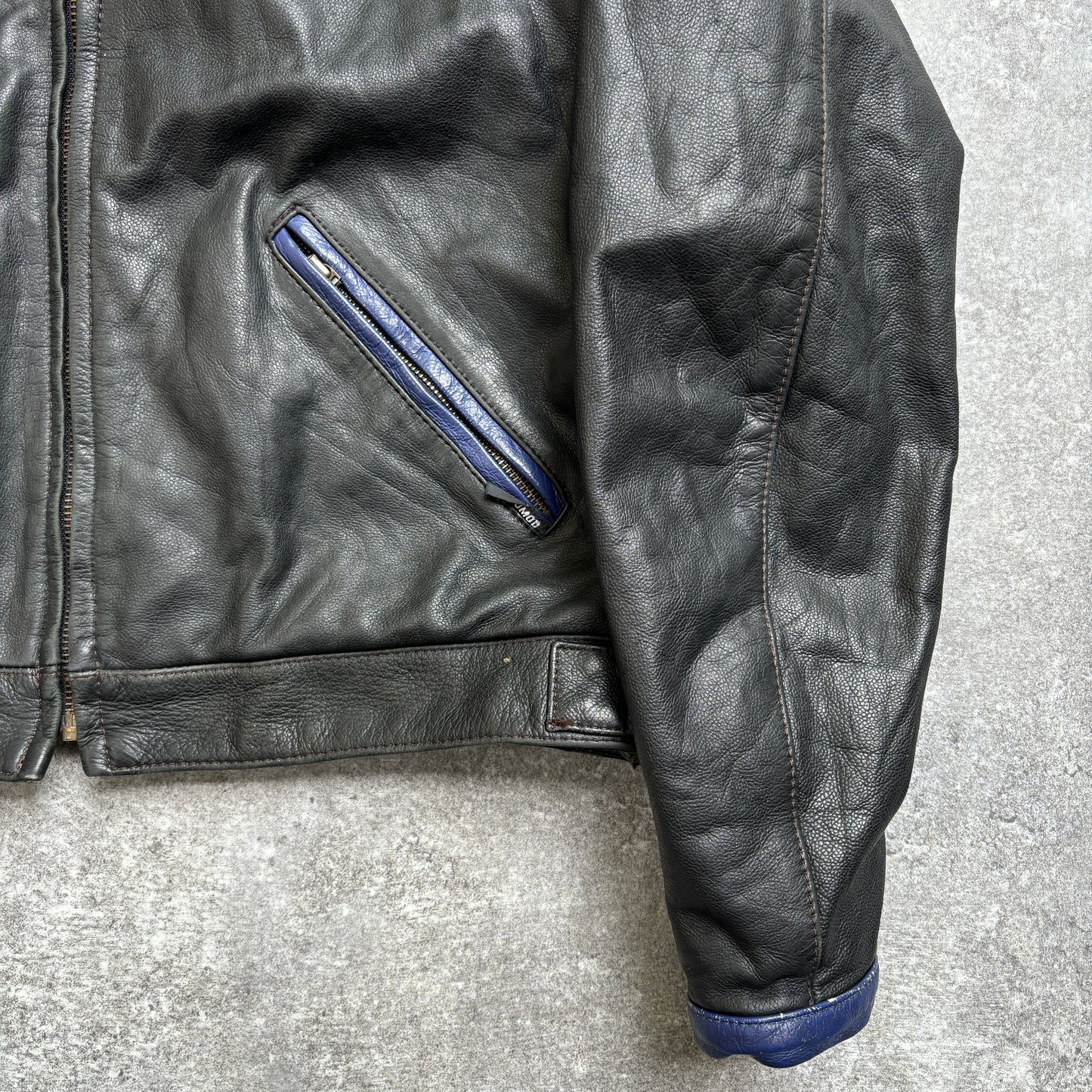 【~1990‘s】Black Leather Riders Jacket『Moto Mod』