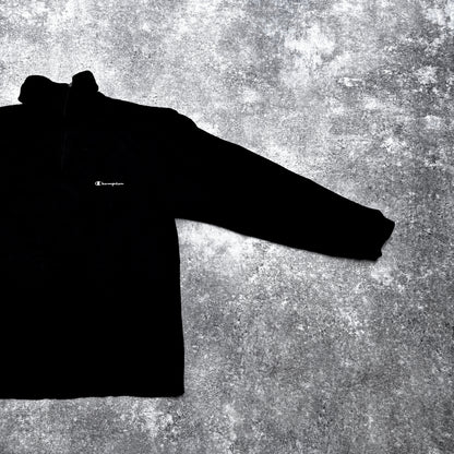 【1990’s】Champion Black Half-Zip Fleece Pullover