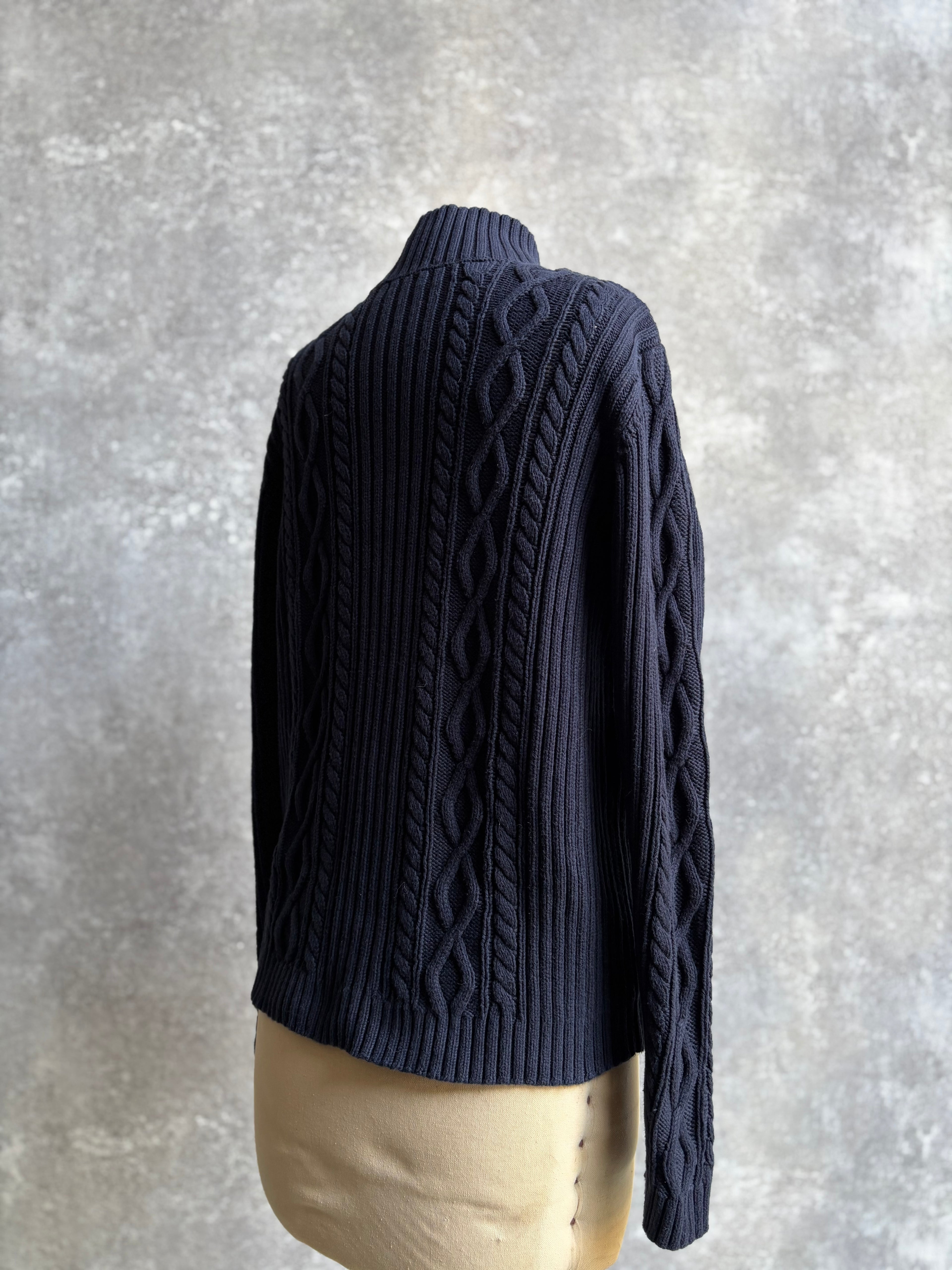 [1990's] Chaps Cable Knit Mock Neck Sweater