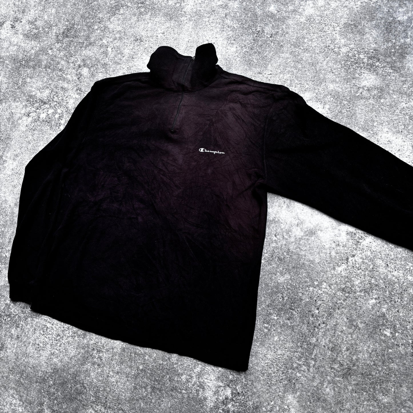 【1990’s】Champion Black Half-Zip Fleece Pullover