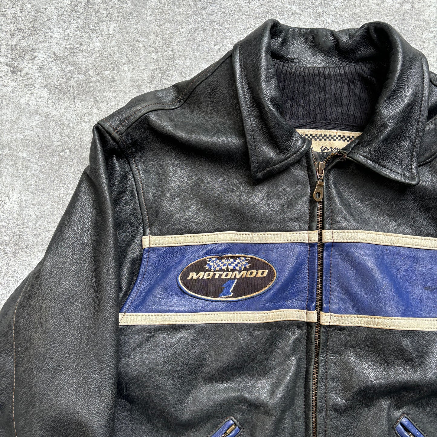 【~1990‘s】Black Leather Riders Jacket『Moto Mod』