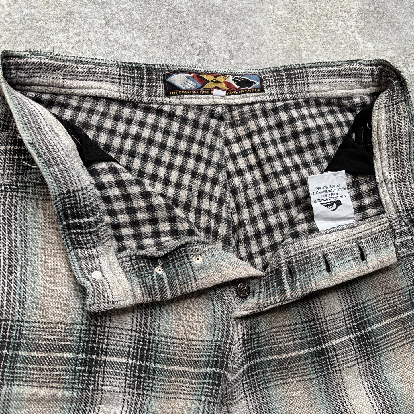 【1990's】Quiksilver Left Coast X-Culture Plaid Pants