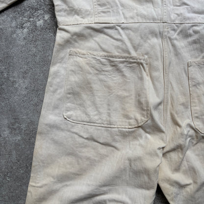 【1940's】Aviation Service Inc. White Coveralls 月桂樹ボタン