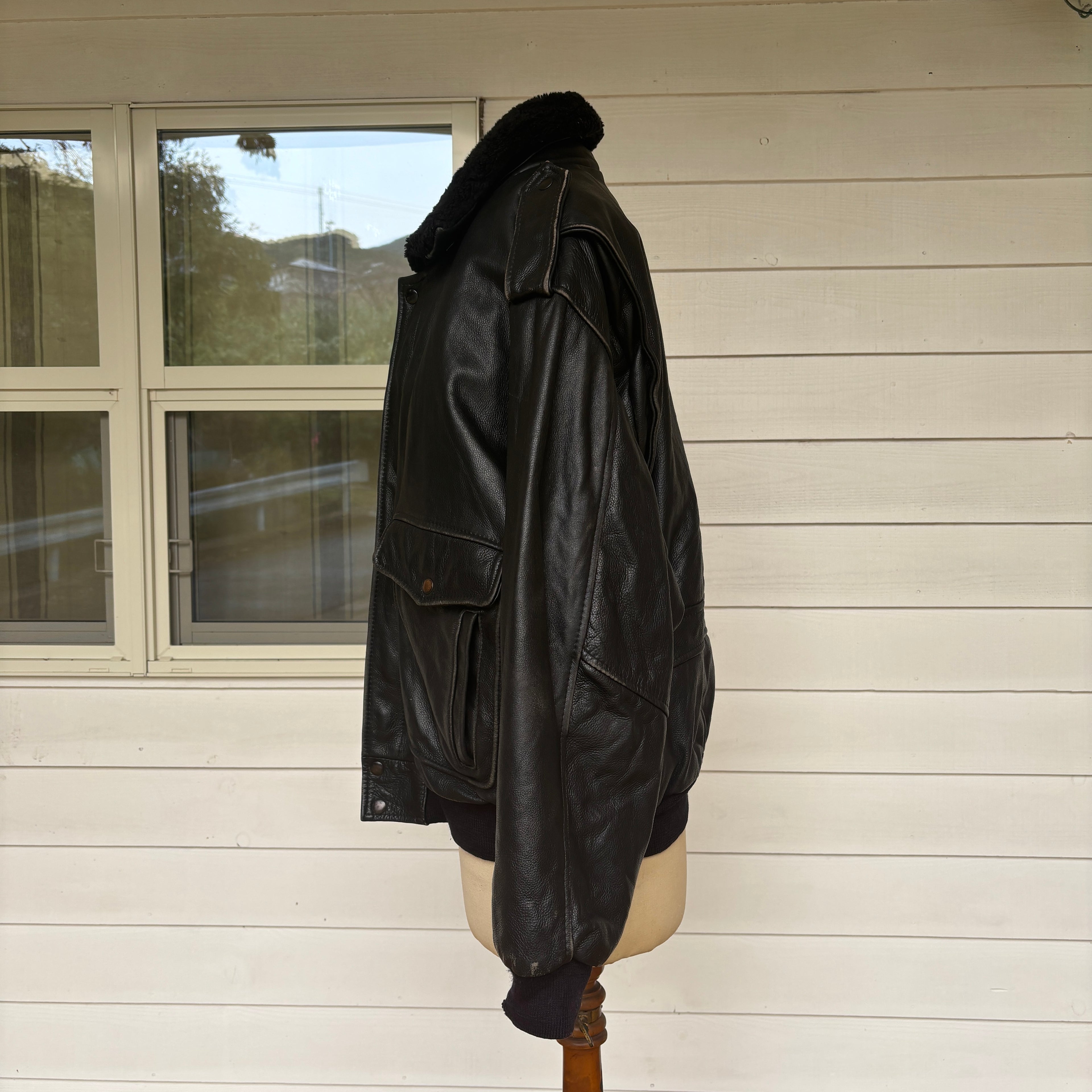 【1975】G-1 Type Black Leather Flight Jacket