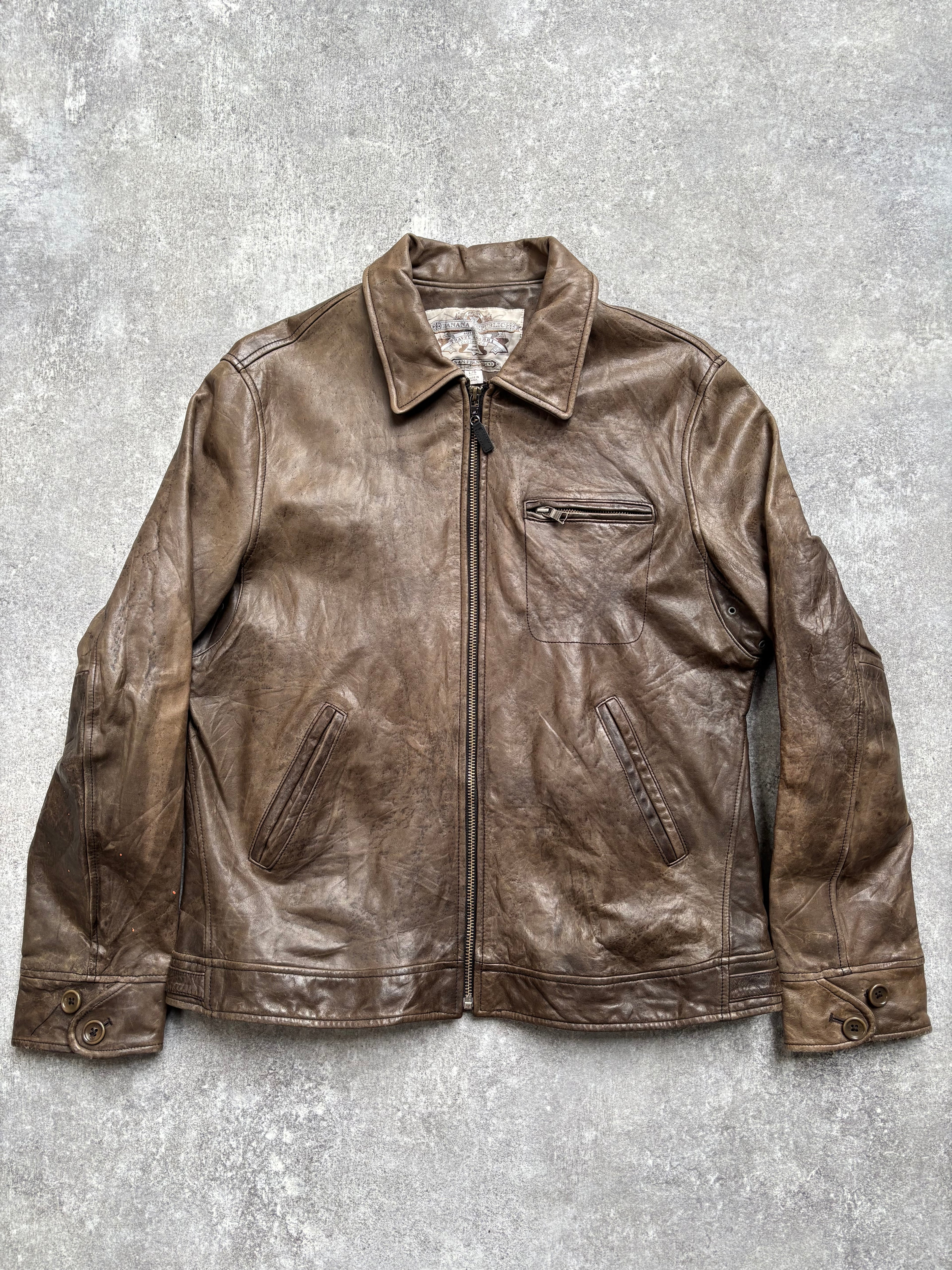 【1990's】Banana Republic Brown Leather Jacket