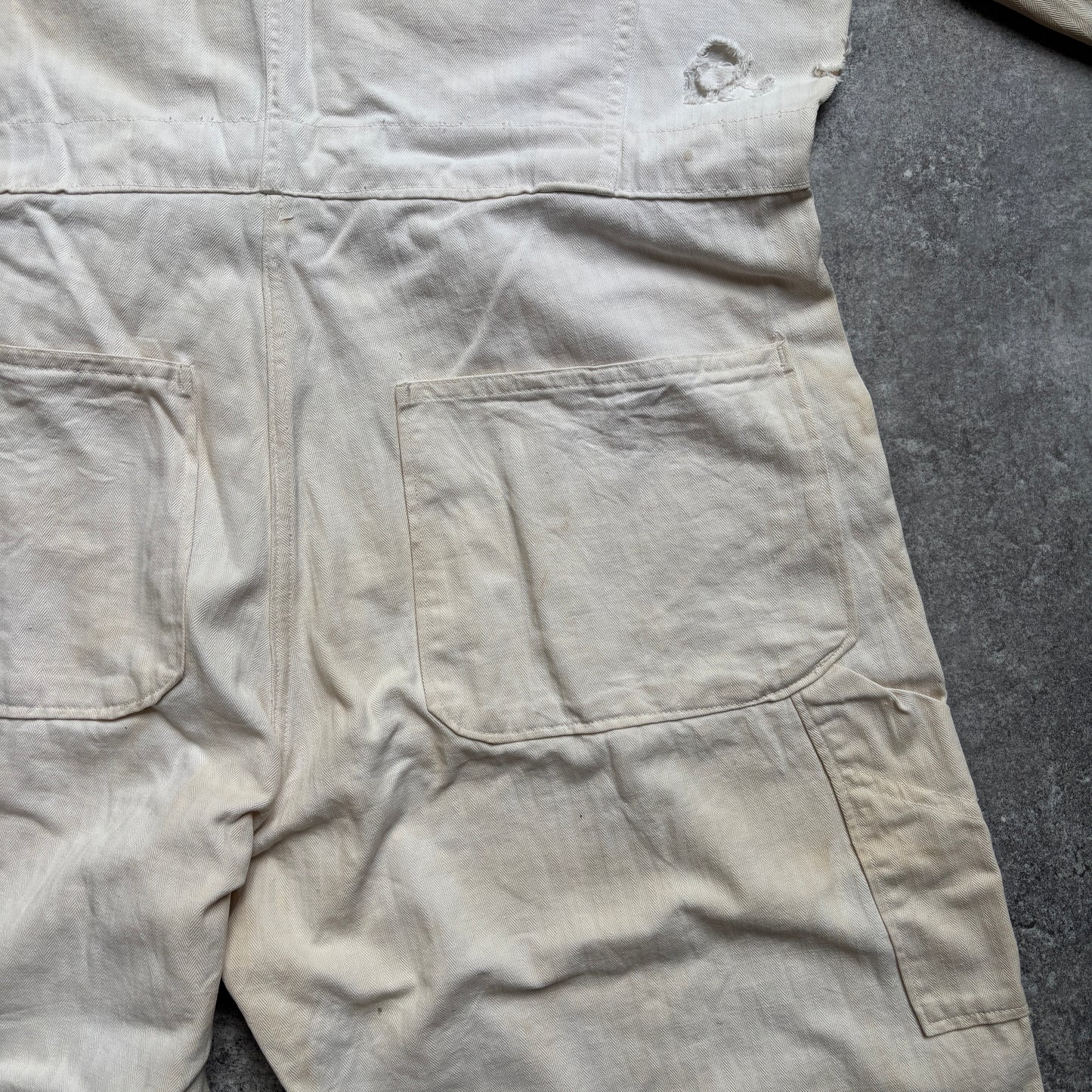 【1940's】Aviation Service Inc. White Coveralls 月桂樹ボタン