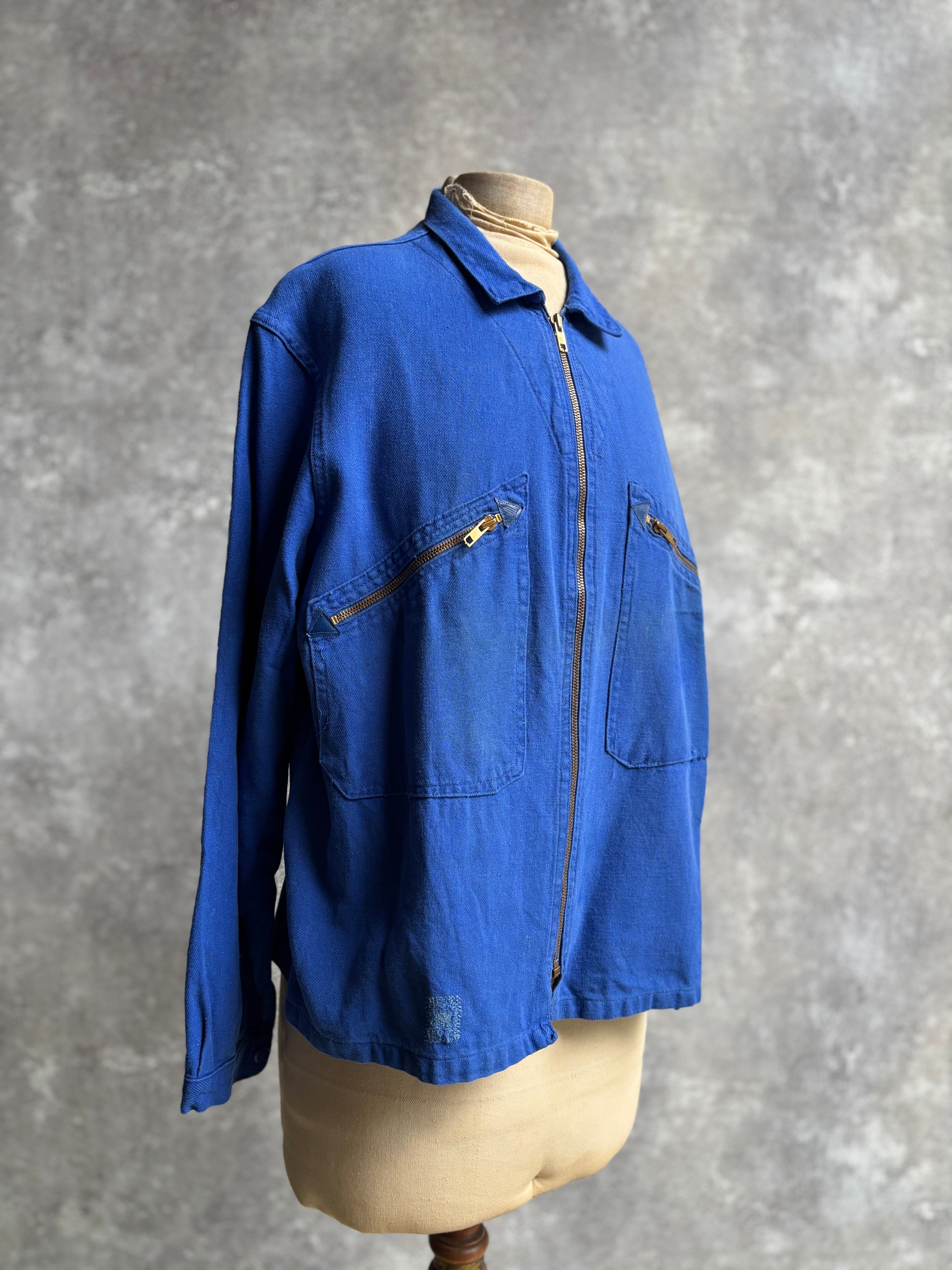 【~1970’s】Vintage French Zip Up Mechanic Jacket