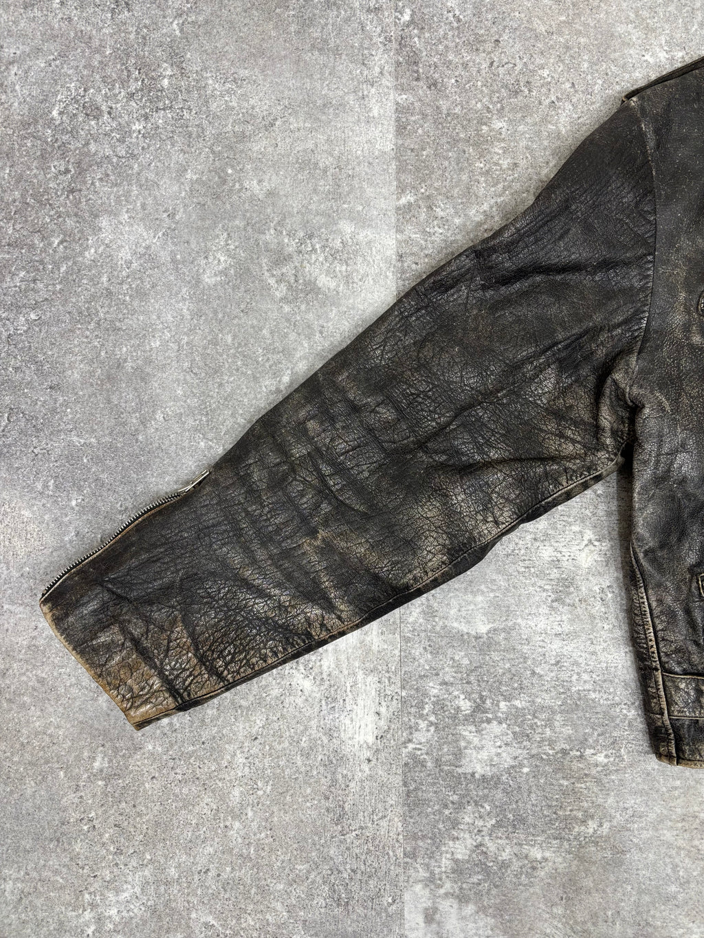 ～1990s Vintage Distressed Leather Riders Jacket