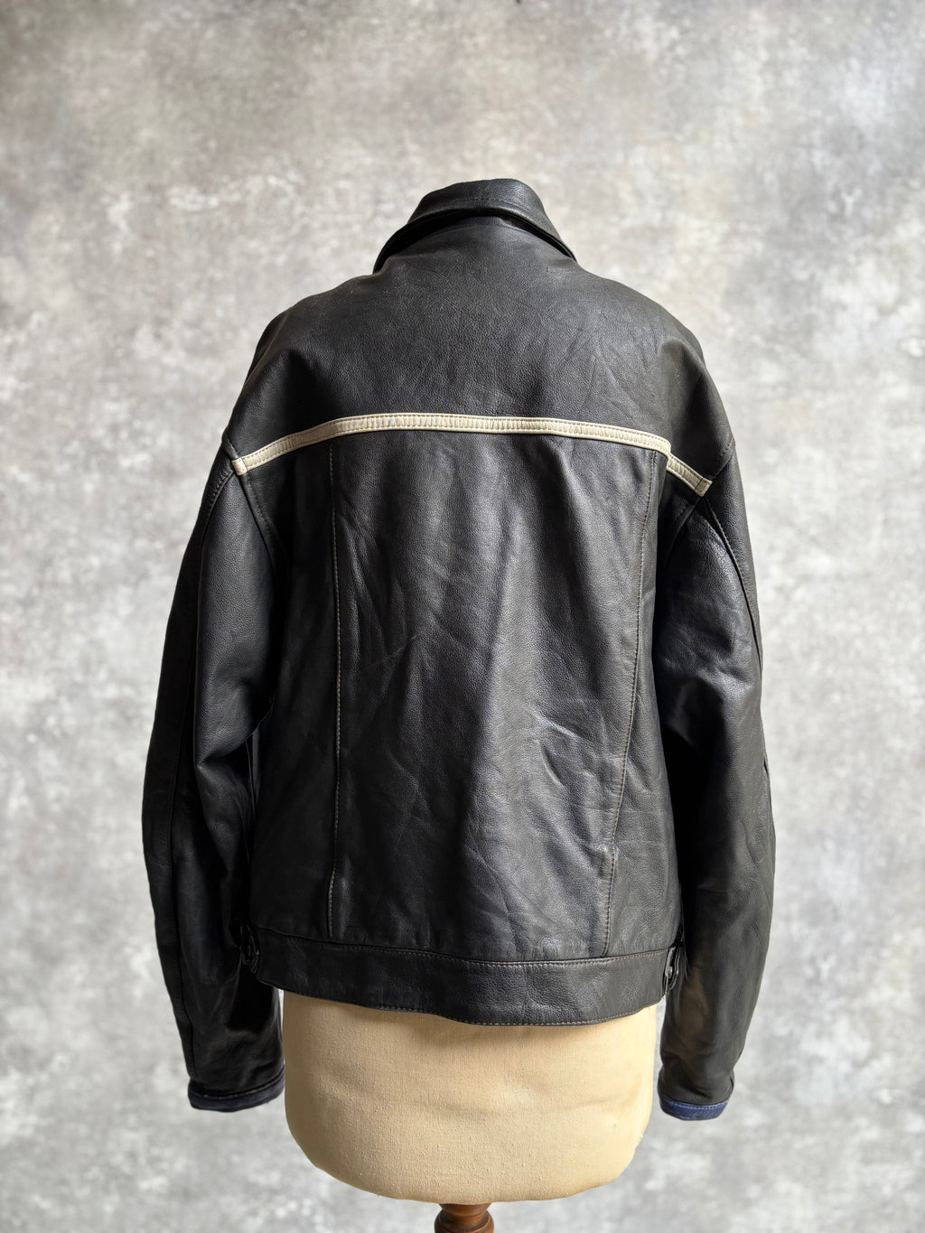 【~1990‘s】Black Leather Riders Jacket『Moto Mod』