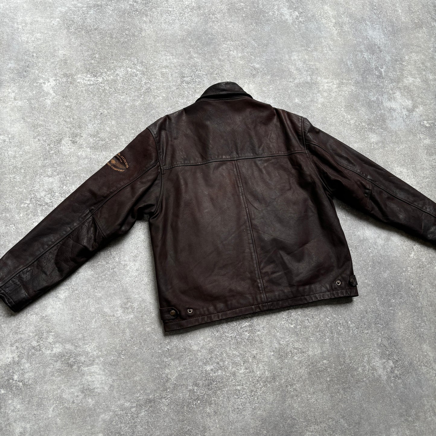 【~1990‘s】Brown Leather Jacket Single 『Jack & Jones』