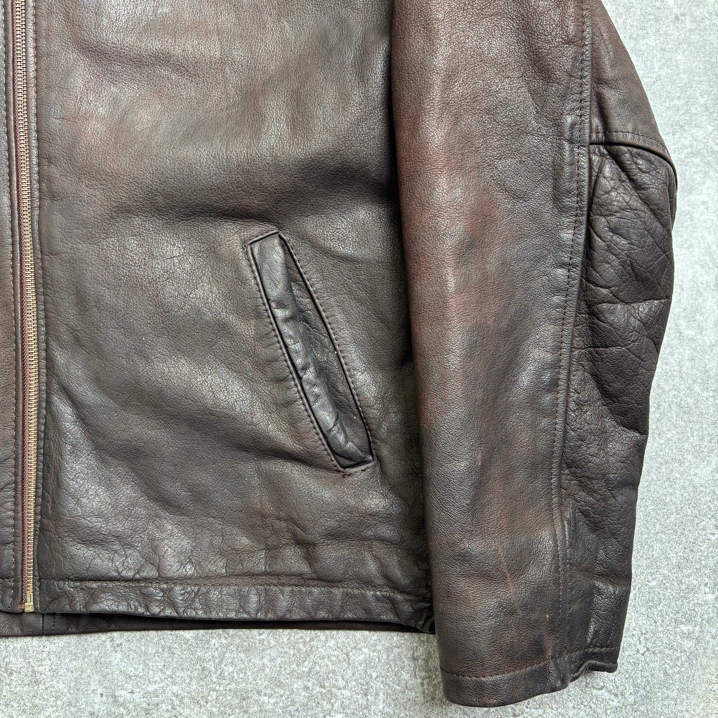 【~1990‘s】Brown Leather Jacket Single 『Jack & Jones』