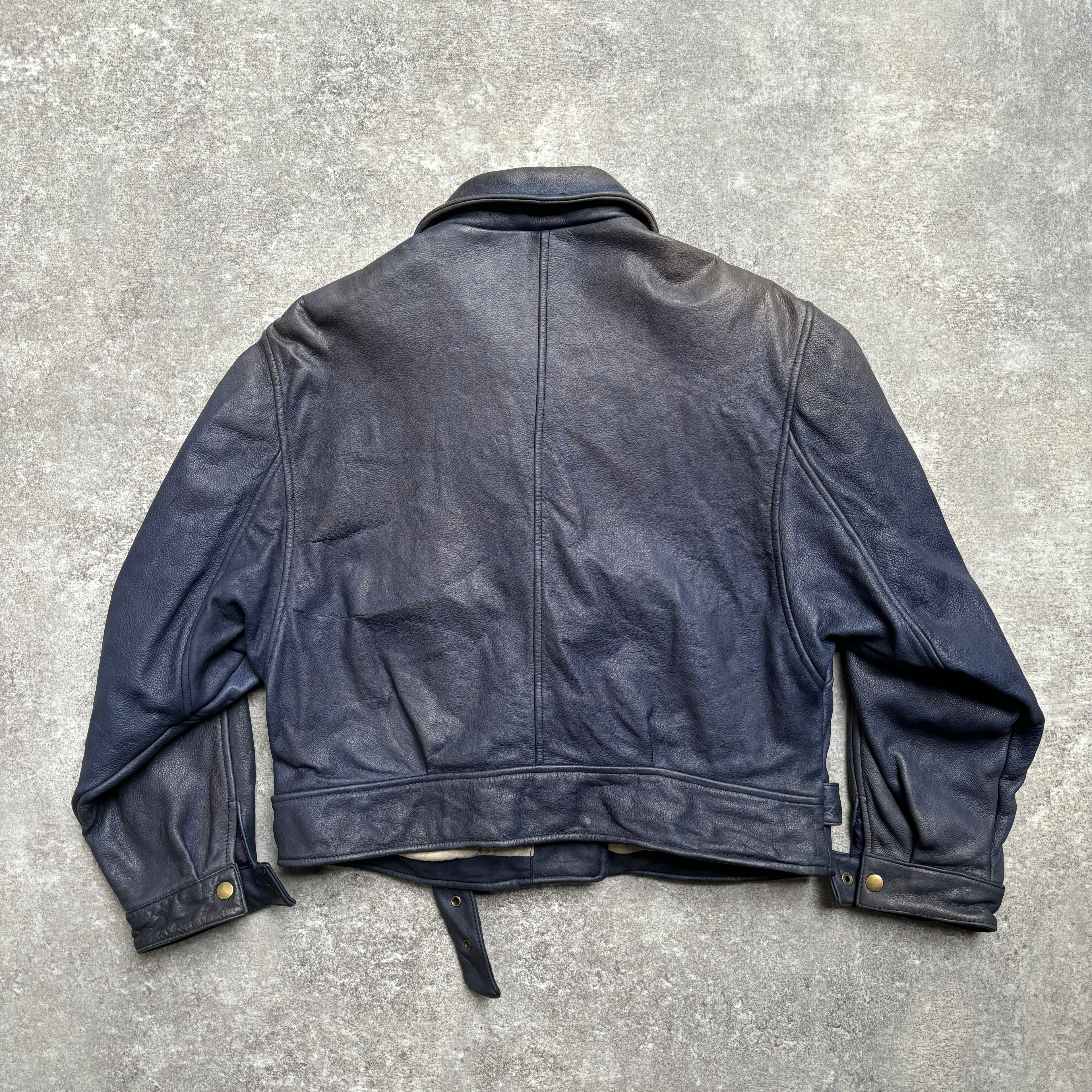 【~1990‘s】Germany Leather Riders Jacket『HM LEATHER SYSTEM』