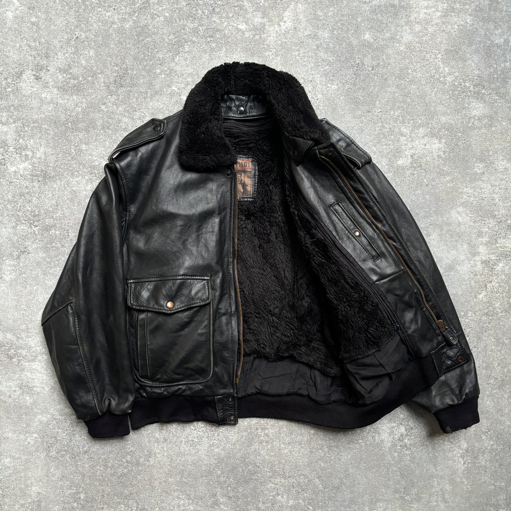 【1975】G-1 Type Black Leather Flight Jacket
