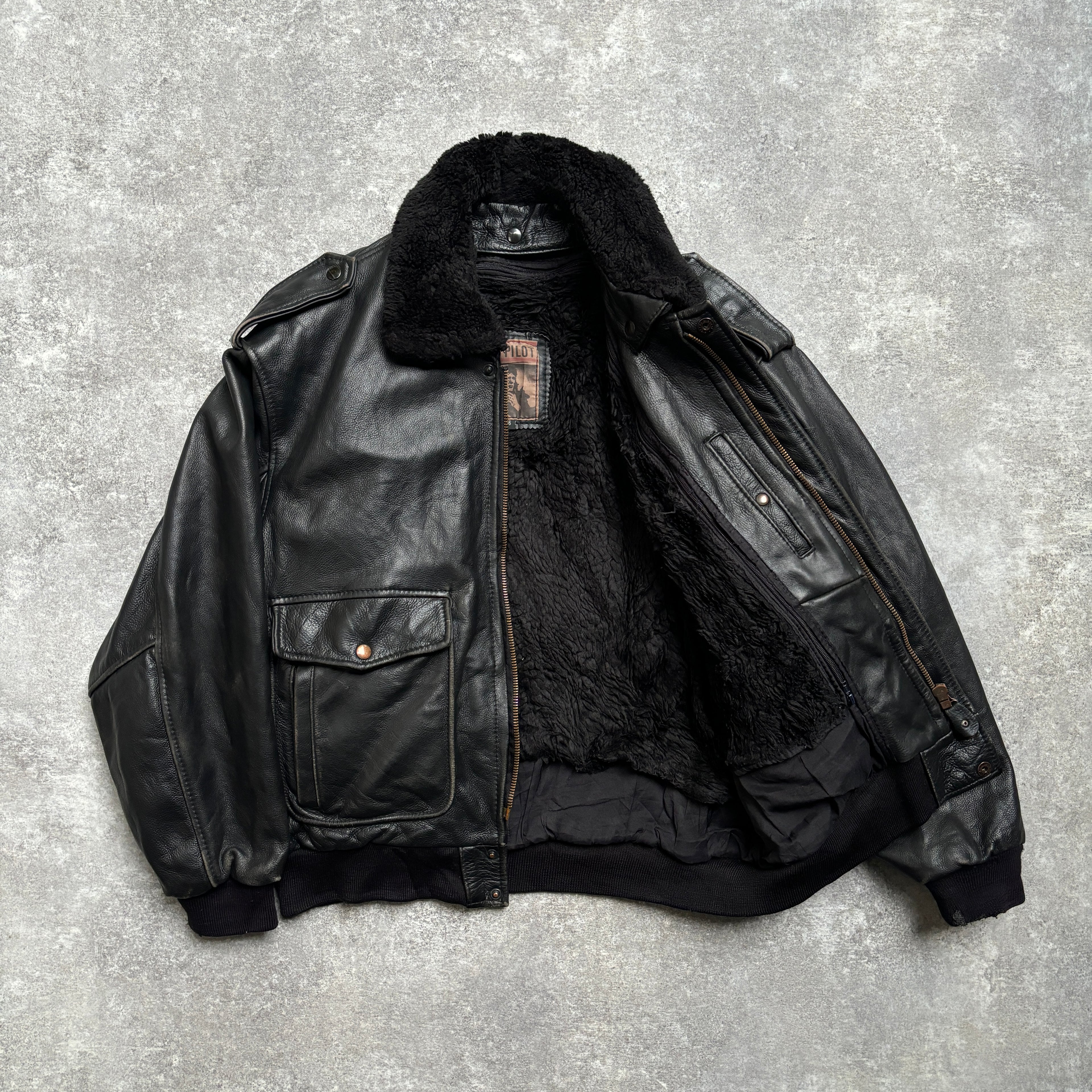 【1975】G-1 Type Black Leather Flight Jacket