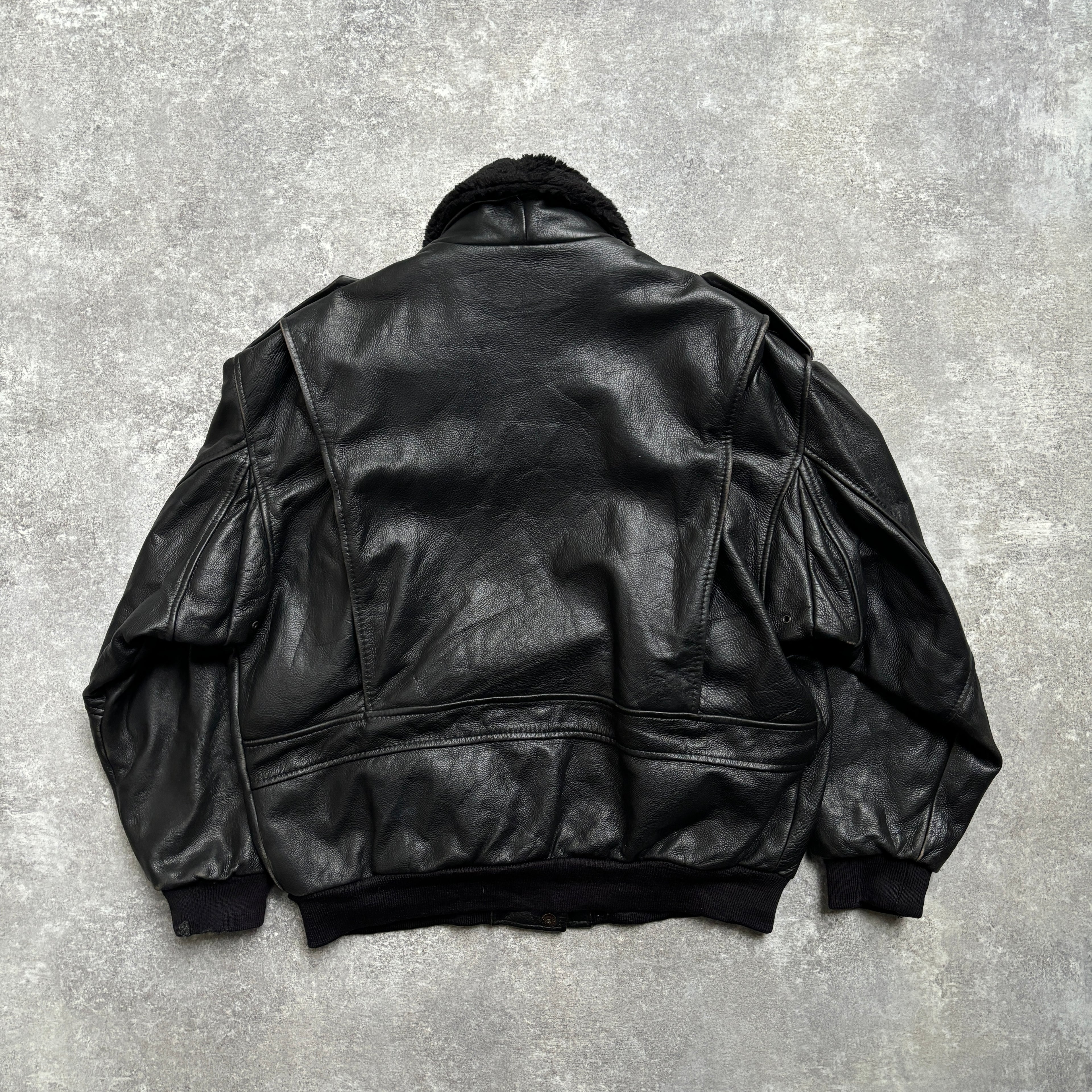 【1975】G-1 Type Black Leather Flight Jacket