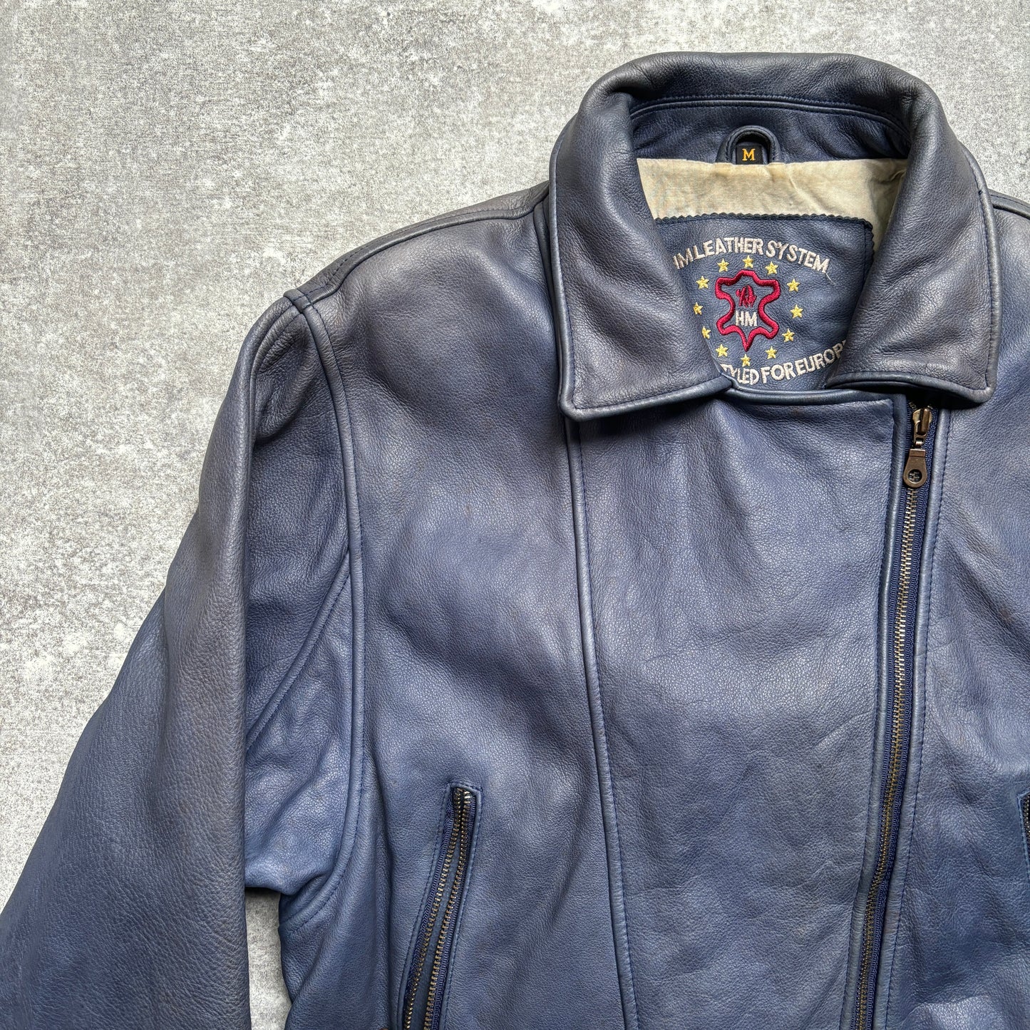 【~1990‘s】Germany Leather Riders Jacket『HM LEATHER SYSTEM』