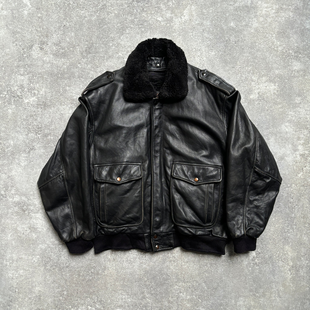 【1975】G-1 Type Black Leather Flight Jacket