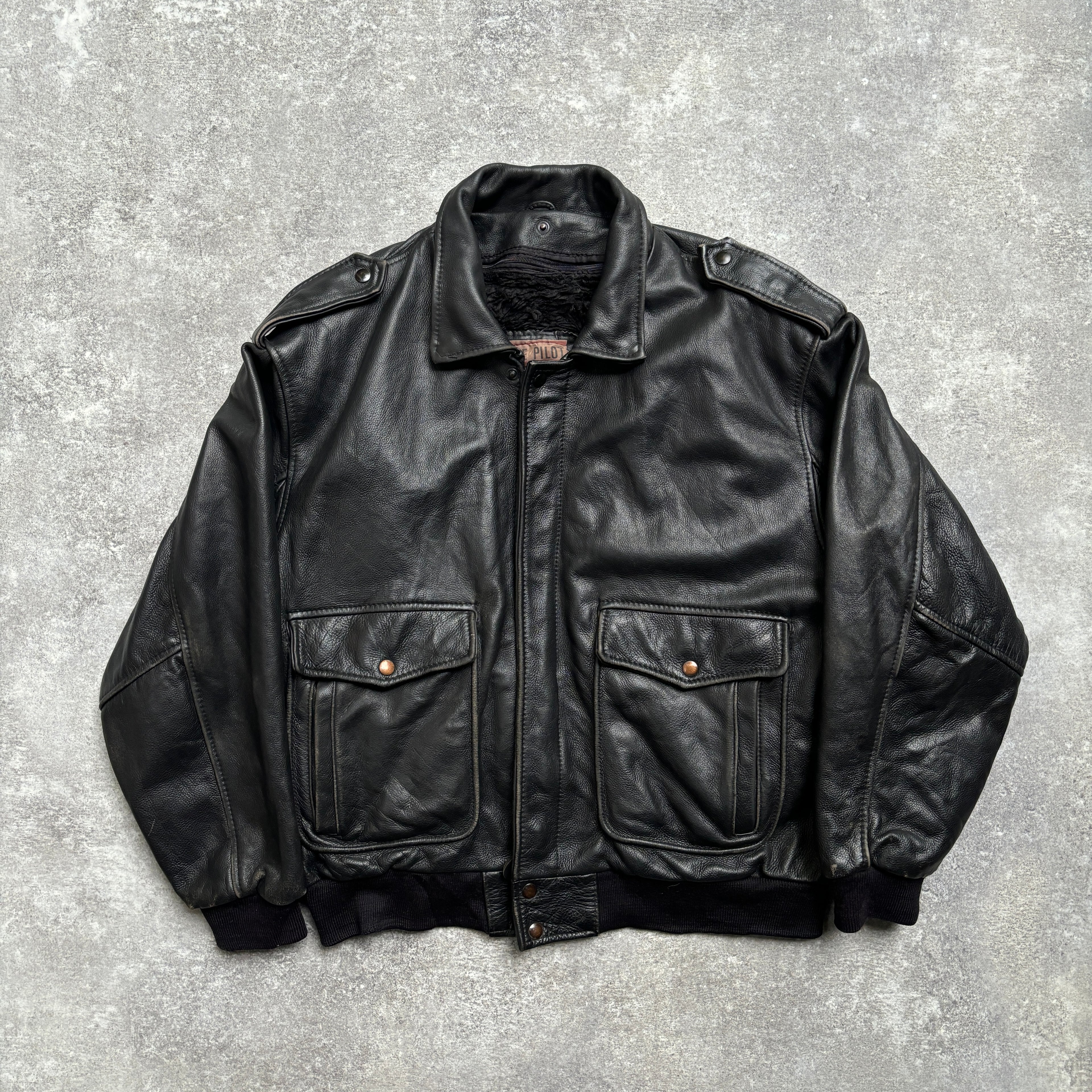 【1975】G-1 Type Black Leather Flight Jacket