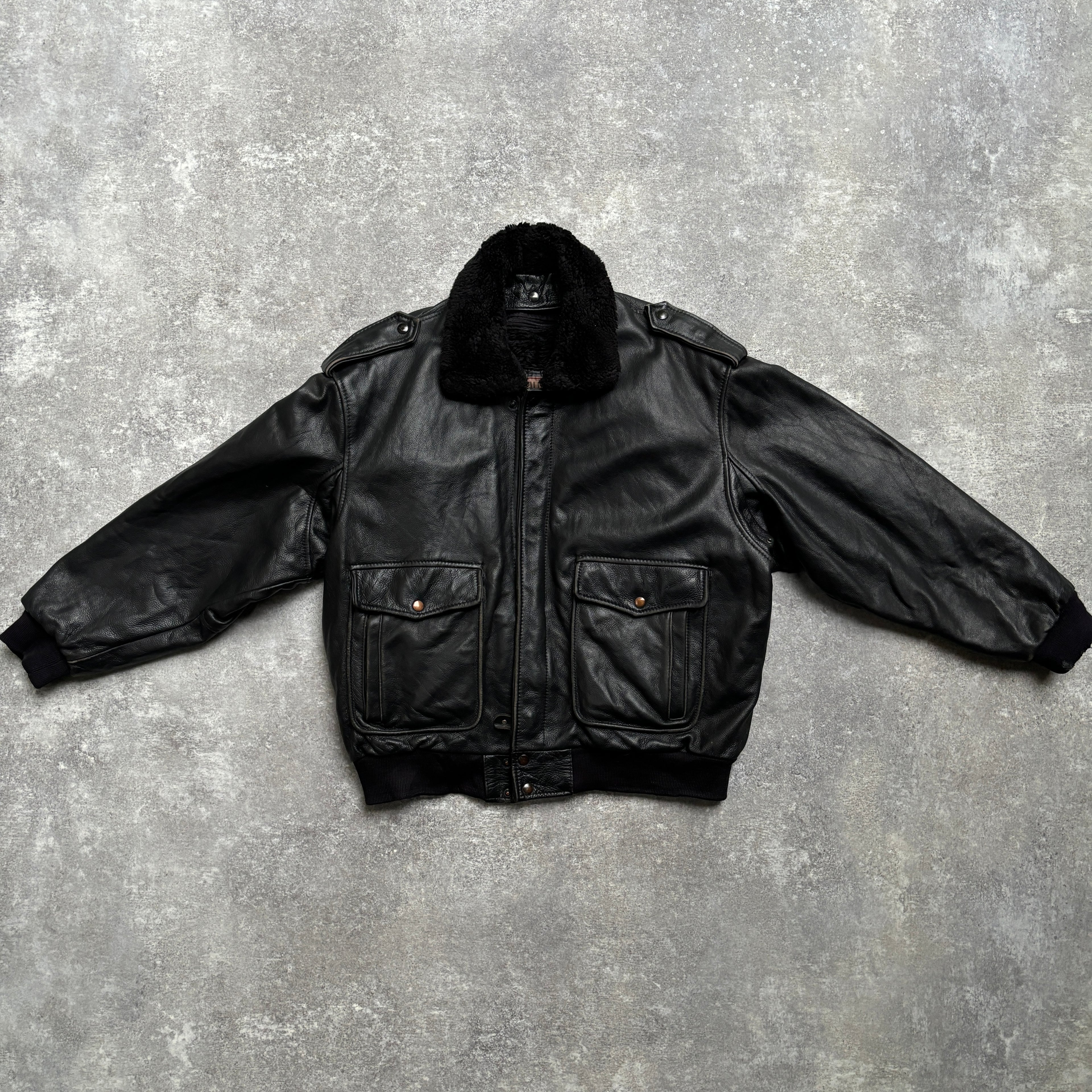 【1975】G-1 Type Black Leather Flight Jacket