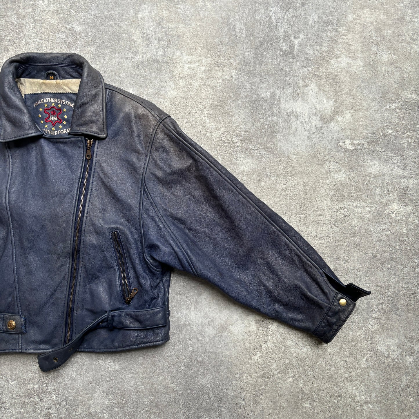 【~1990‘s】Germany Leather Riders Jacket『HM LEATHER SYSTEM』