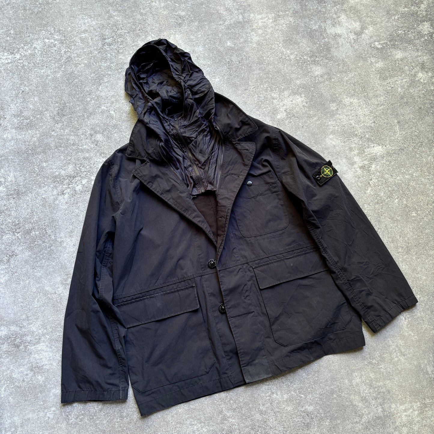 【2005SS】Vintage STONE ISLAND RASO GOMMATO Cotton Poly Jacket『ストーンアイランド』