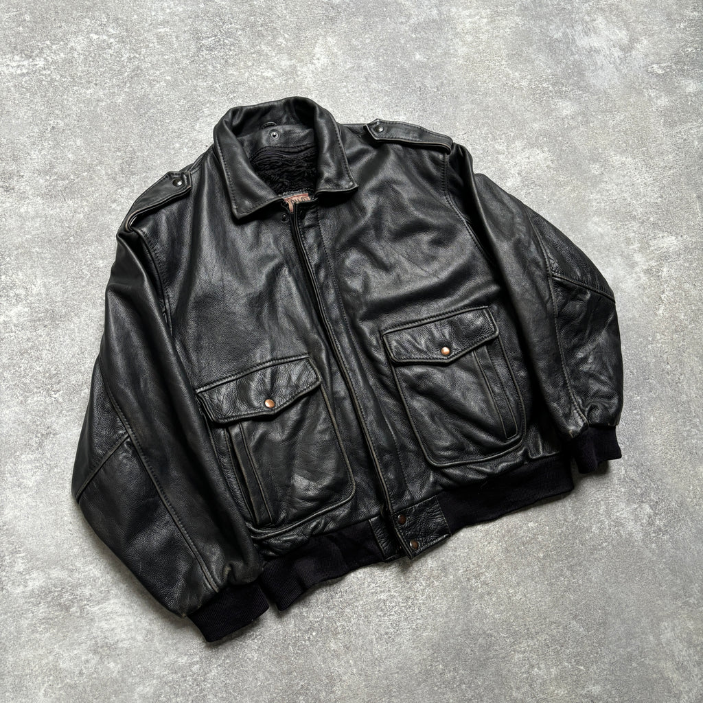 【1975】G-1 Type Black Leather Flight Jacket