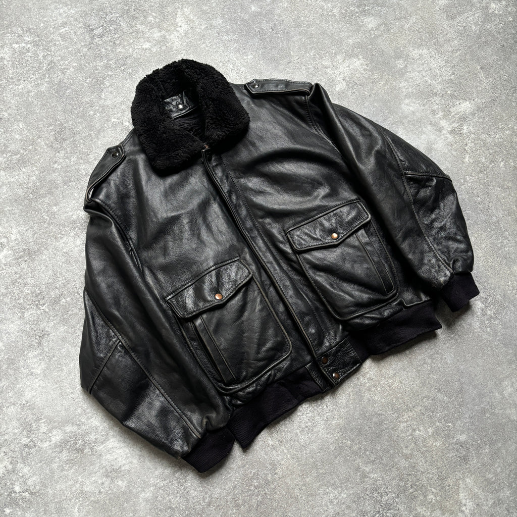 【1975】G-1 Type Black Leather Flight Jacket