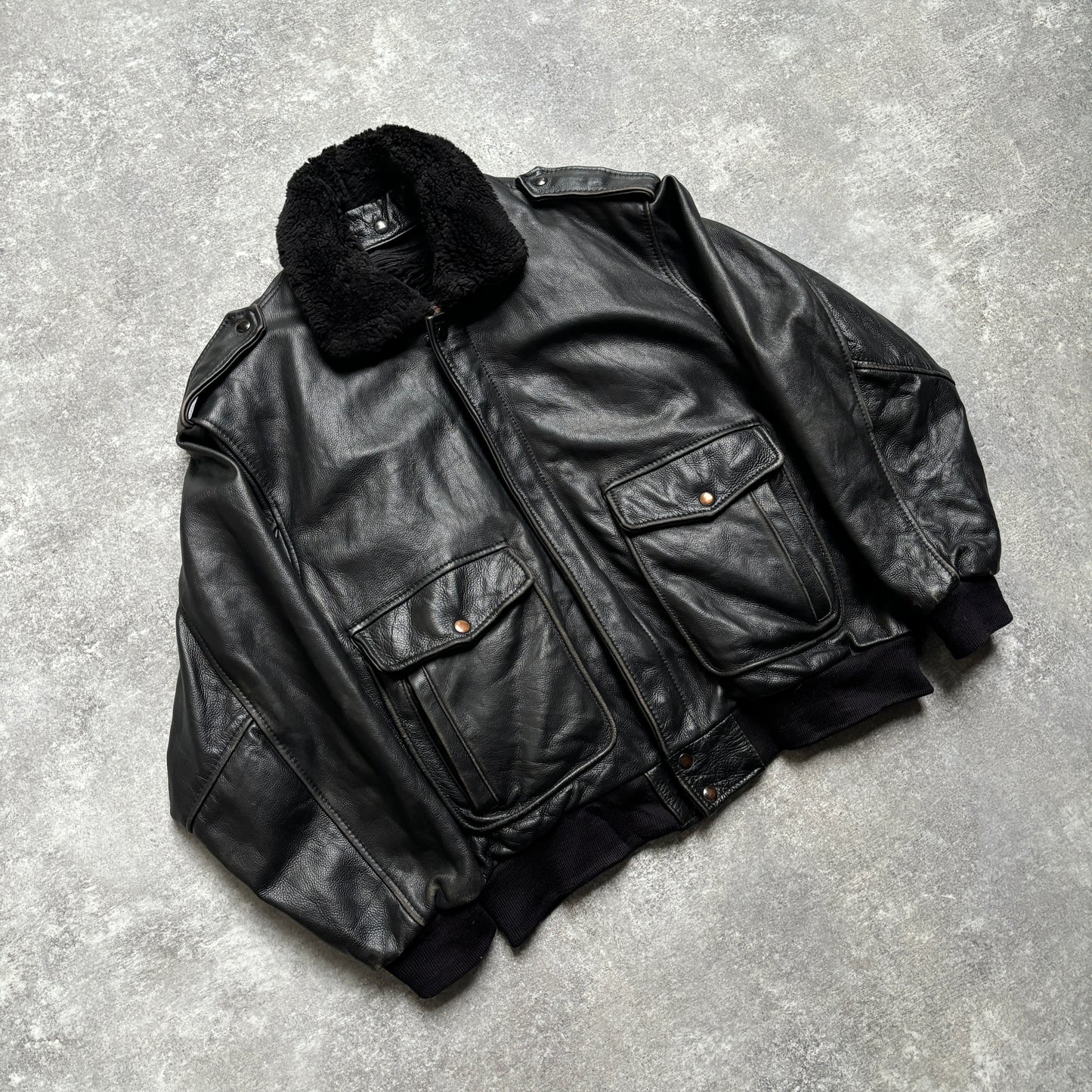 【1975‘s】G-1 Type Black Leather Flight Jacket