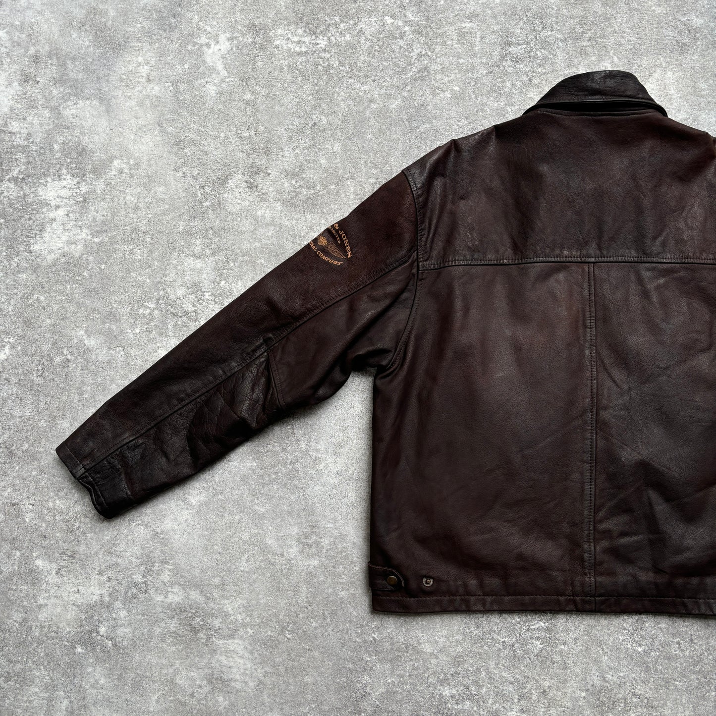 【~1990‘s】Brown Leather Jacket Single 『Jack & Jones』