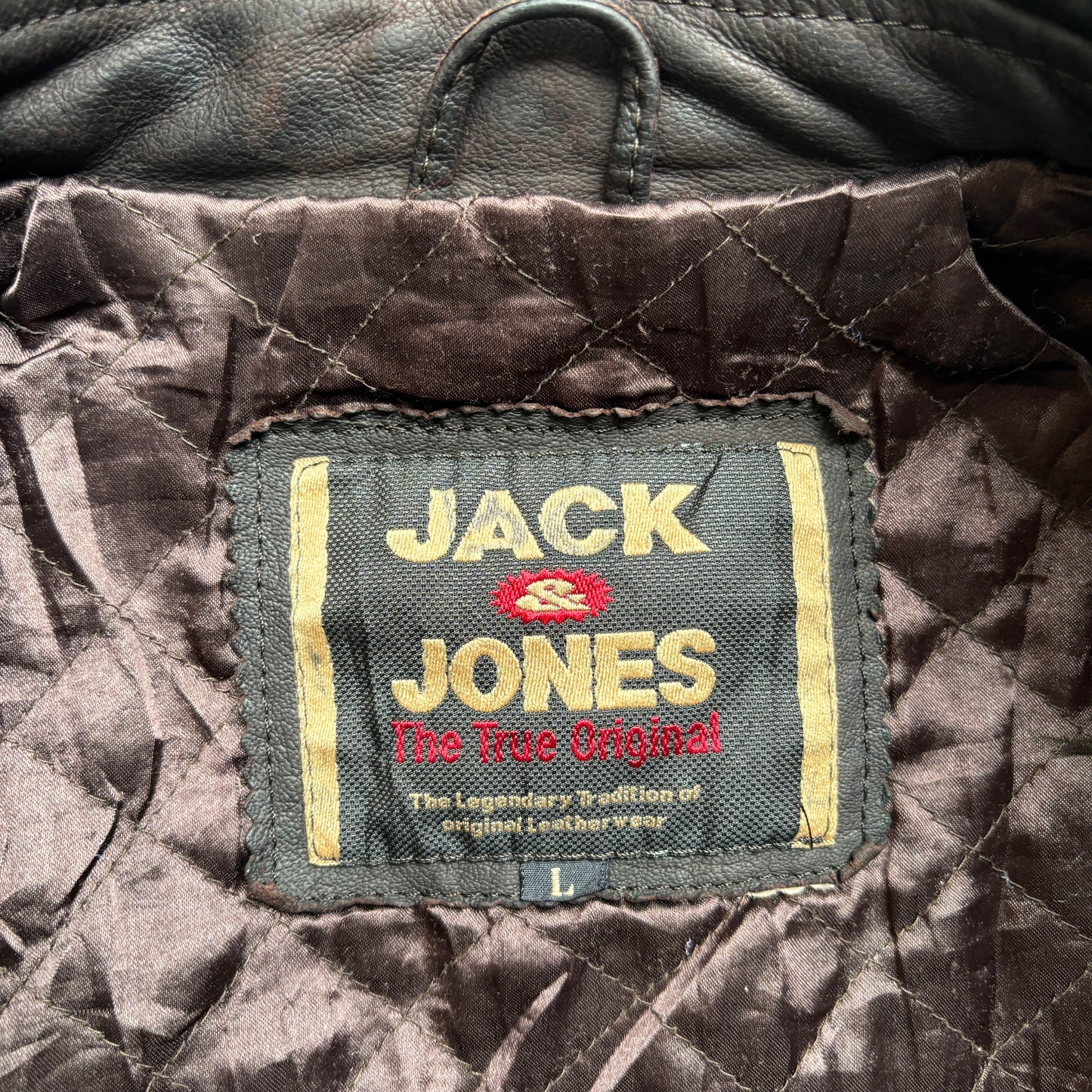 【~1990‘s】Brown Leather Jacket Single 『Jack & Jones』