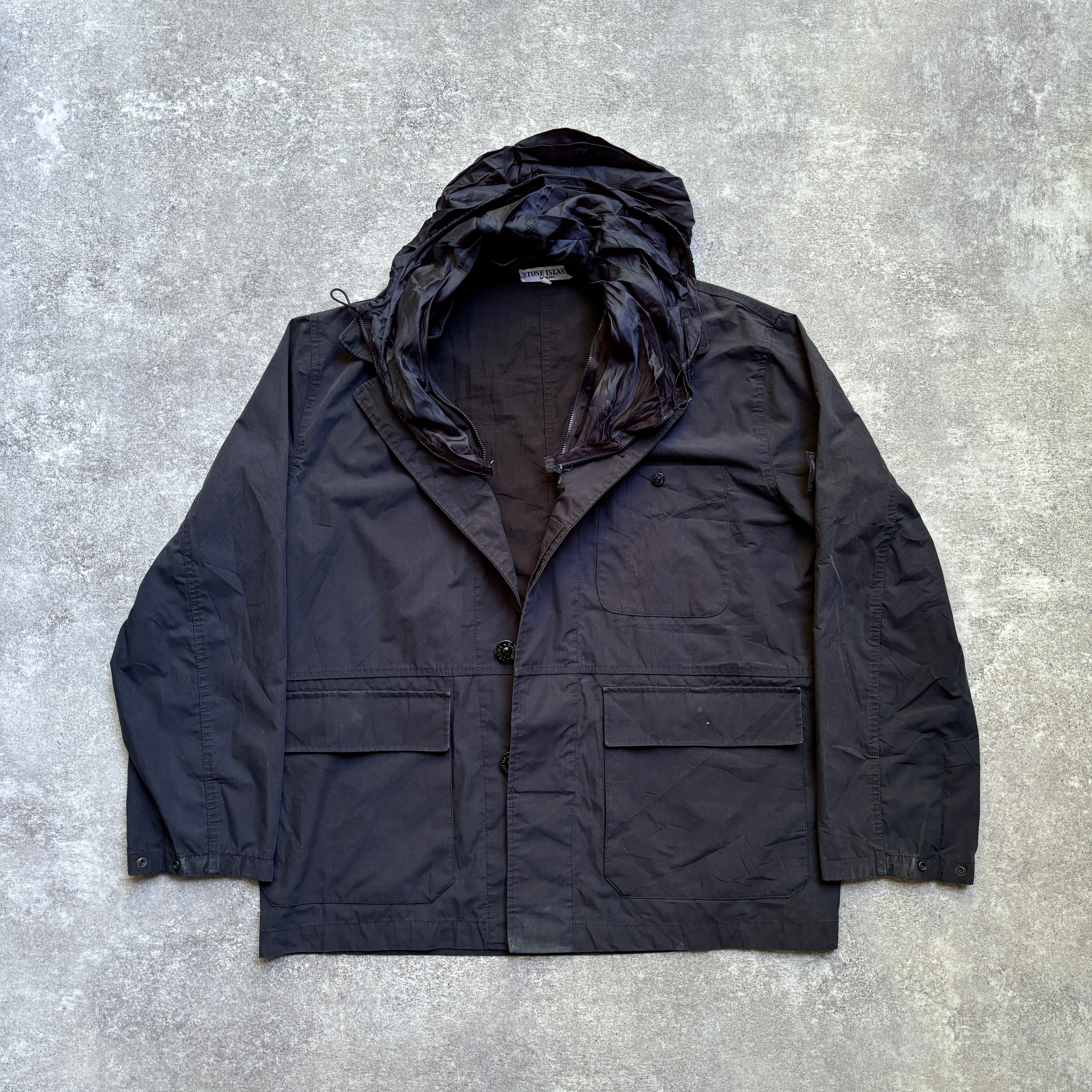 【2005SS】Vintage STONE ISLAND RASO GOMMATO Cotton Poly Jacket『ストーンアイランド』