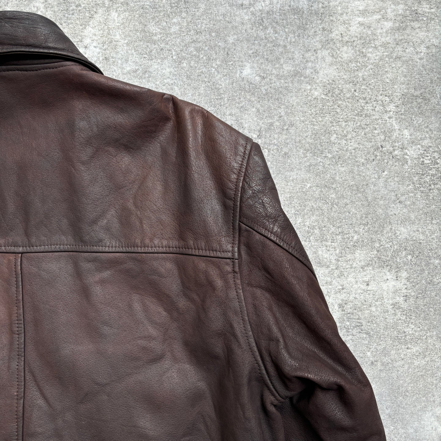 【~1990‘s】Brown Leather Jacket Single 『Jack & Jones』