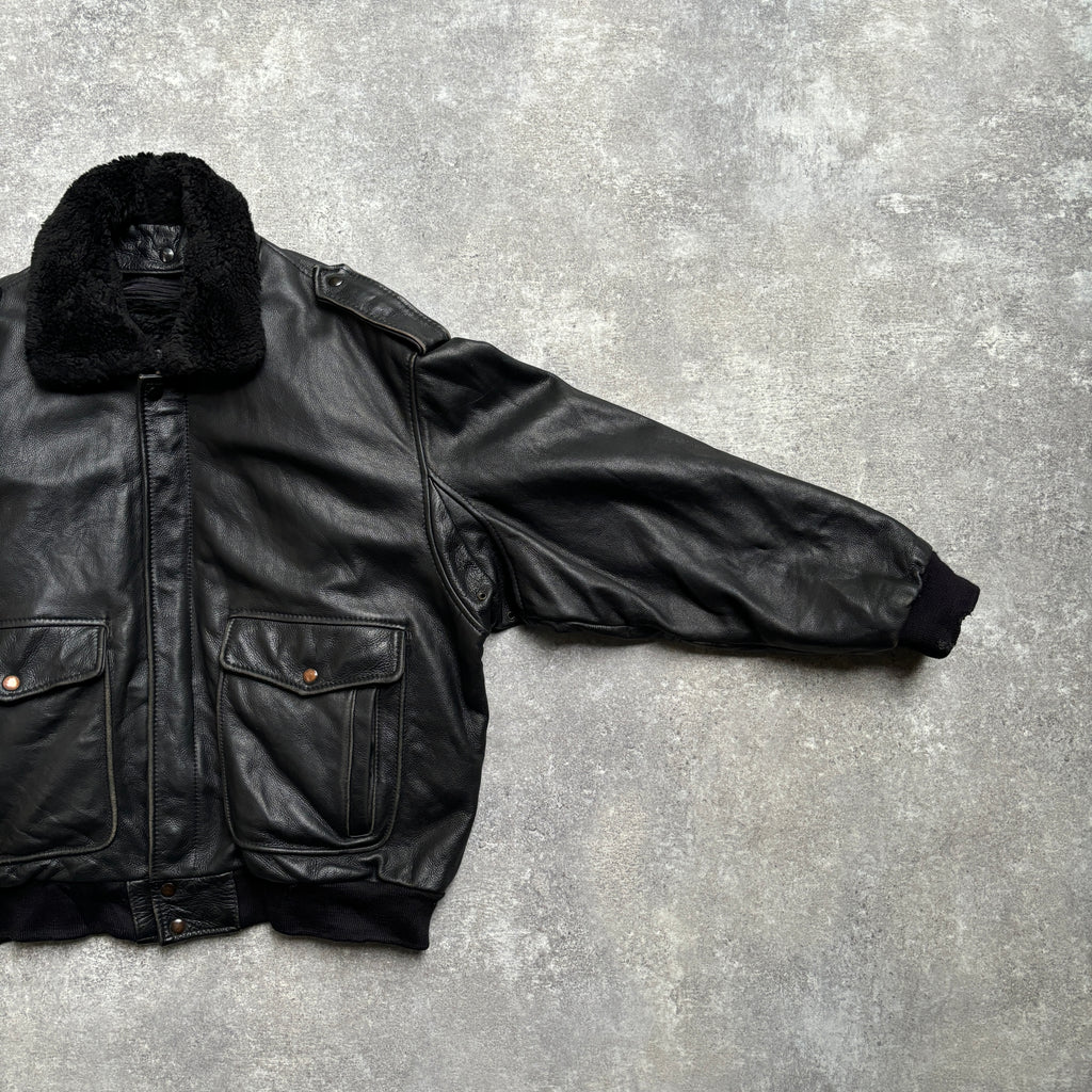 【1975】G-1 Type Black Leather Flight Jacket
