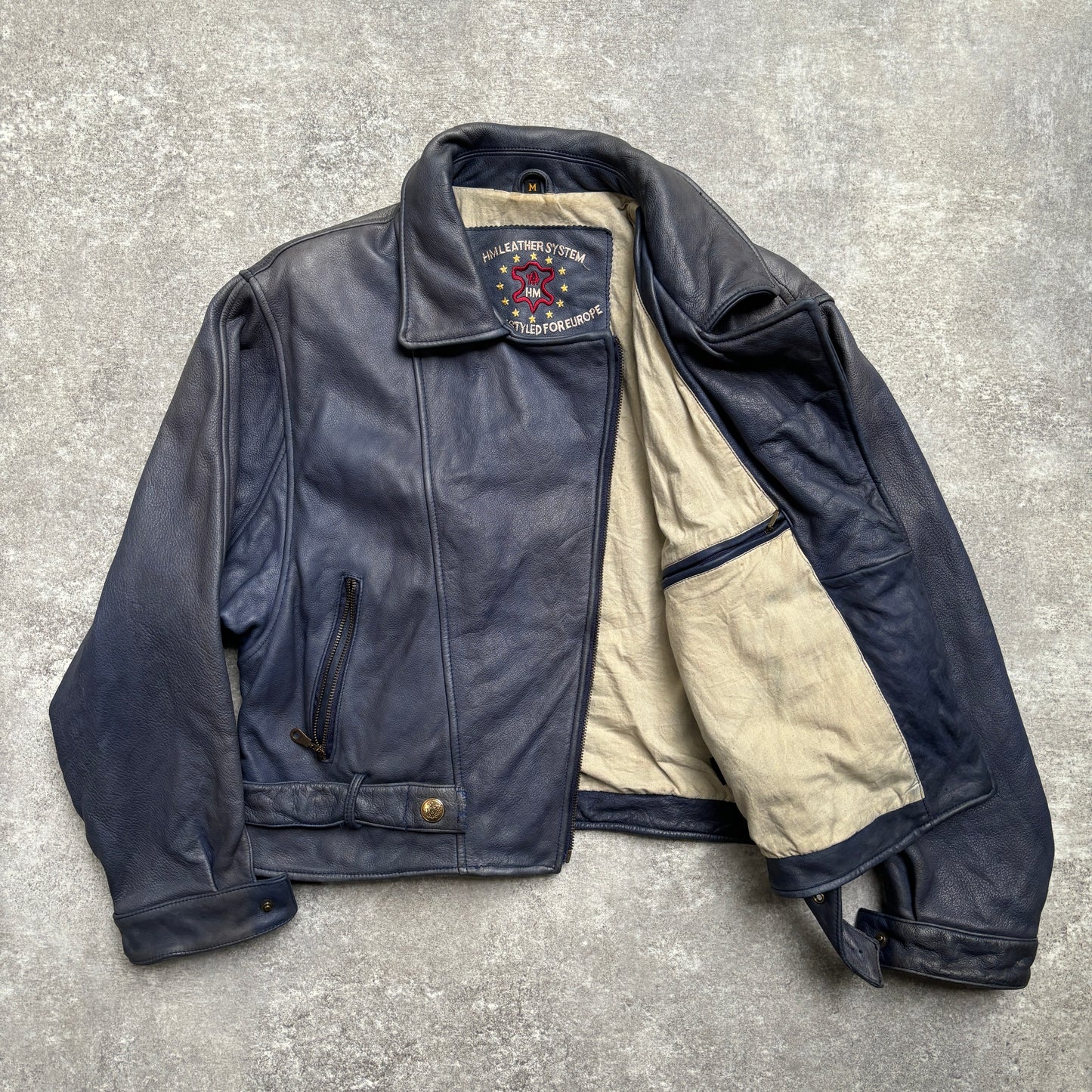 【~1990‘s】Germany Leather Riders Jacket『HM LEATHER SYSTEM』