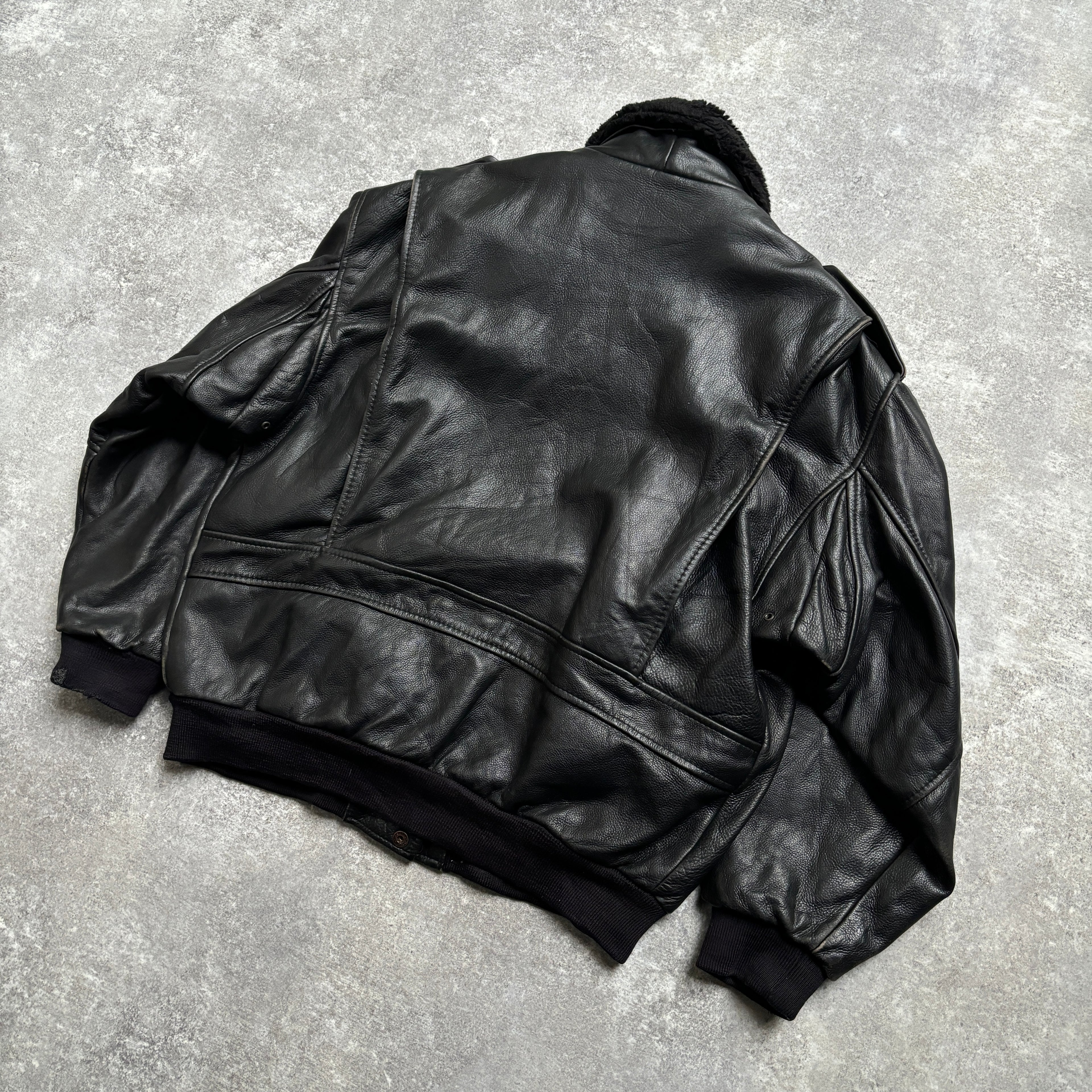 【1975】G-1 Type Black Leather Flight Jacket