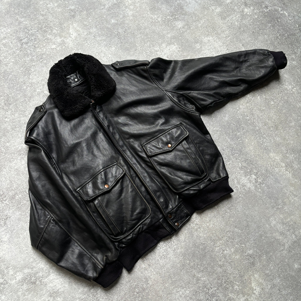 【1975】G-1 Type Black Leather Flight Jacket